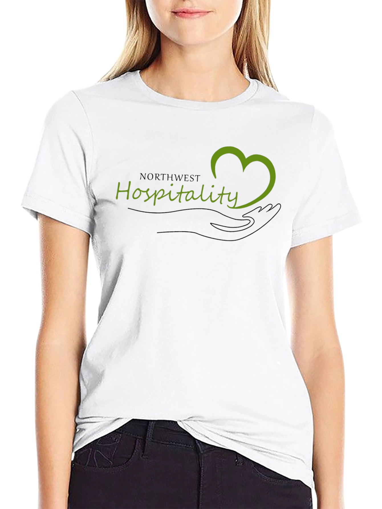 Northwest Hospitality Heart Graphic Black T-Shirt