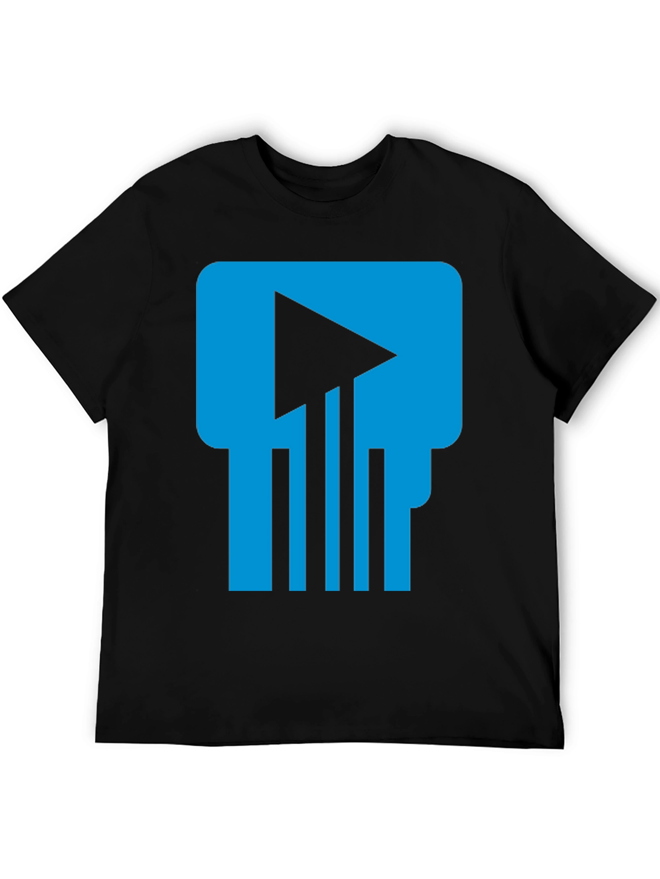 Tech Skull T-Shirt - Blue & Black Graphic Tee