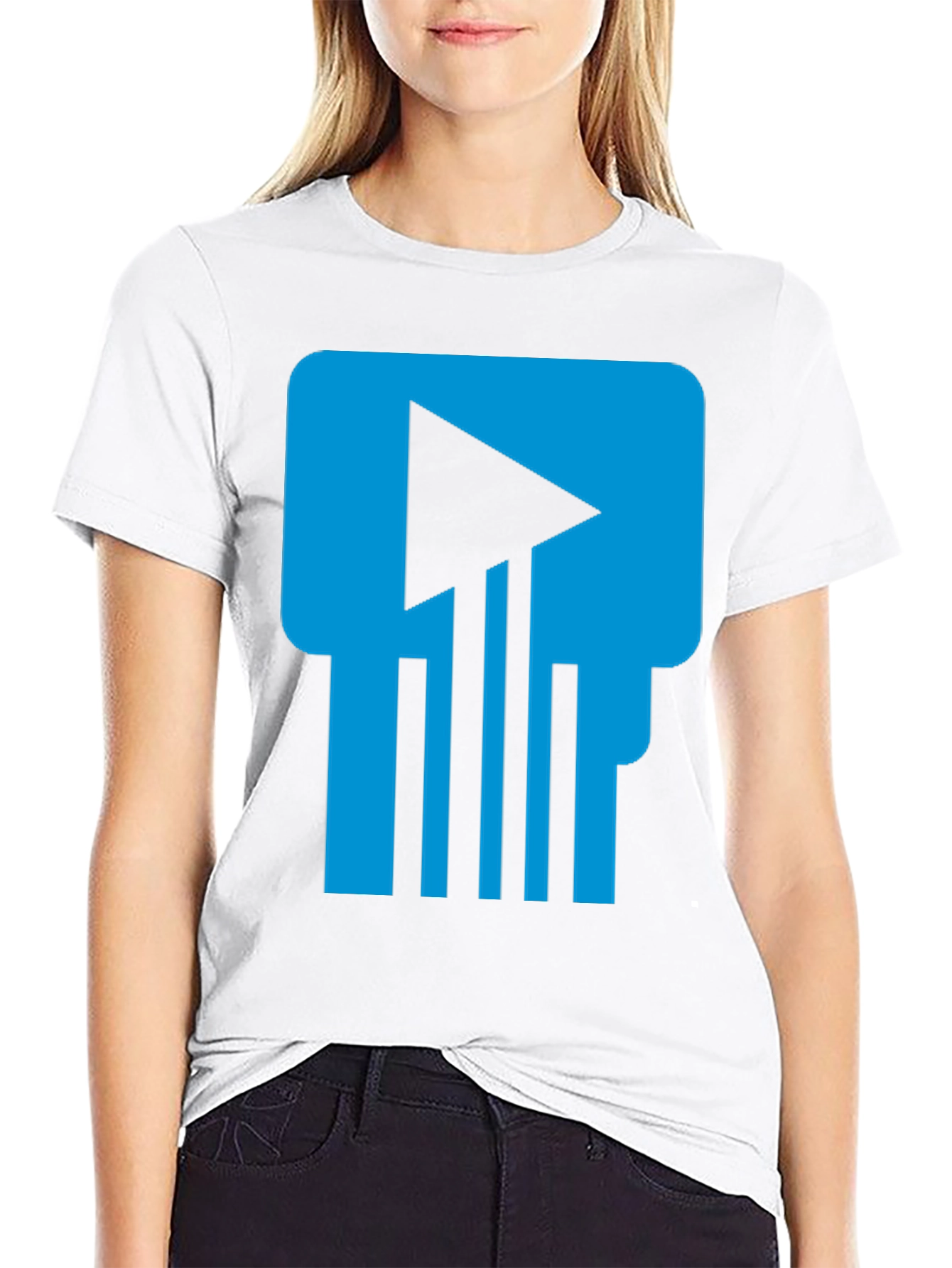 Tech Skull T-Shirt - Blue & Black Graphic Tee