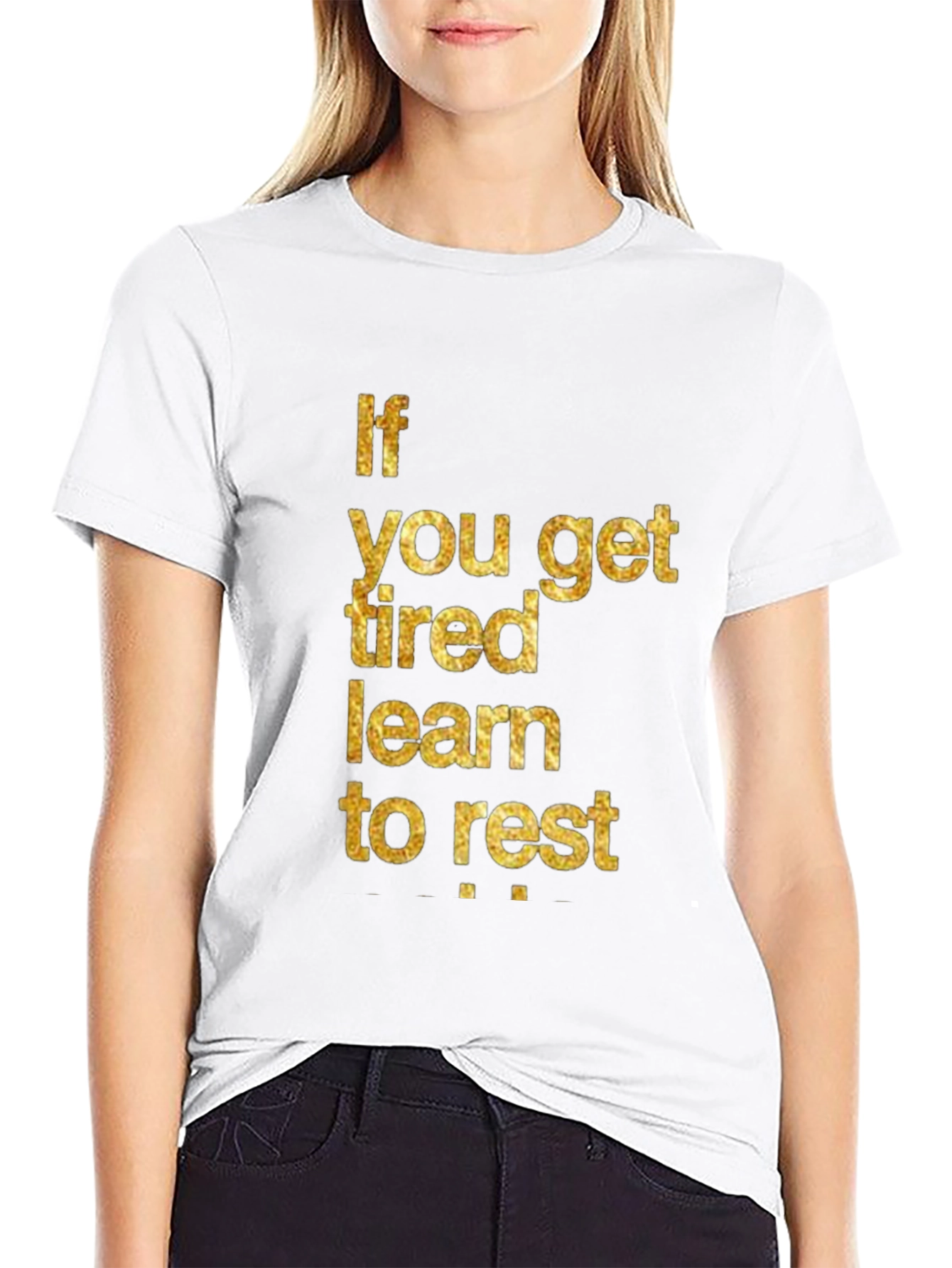 Inspirational Learn to Rest Black T-Shirt