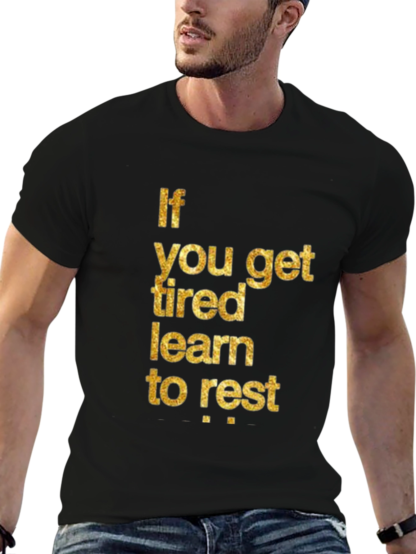 Inspirational Learn to Rest Black T-Shirt