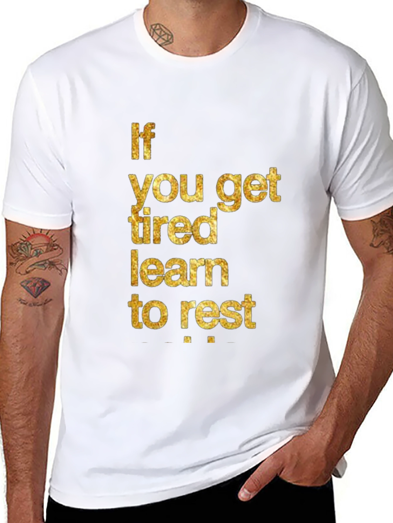 Inspirational Learn to Rest Black T-Shirt