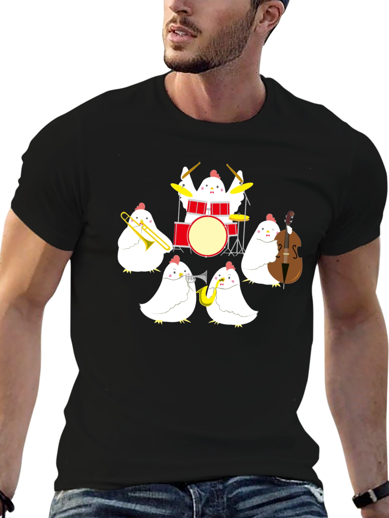 Chicken Band T-Shirt: Funny Music Tee