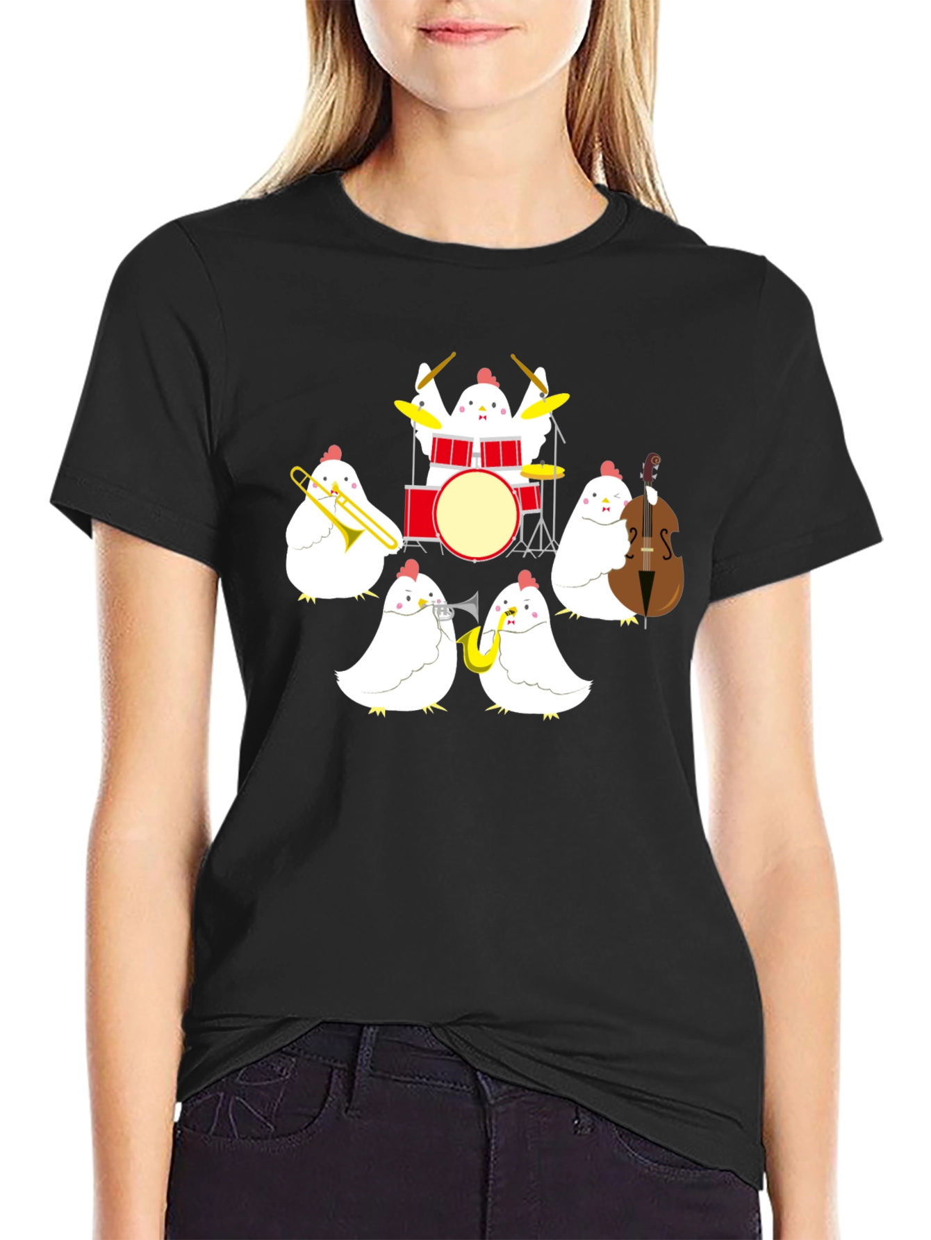 Chicken Band T-Shirt: Funny Music Tee
