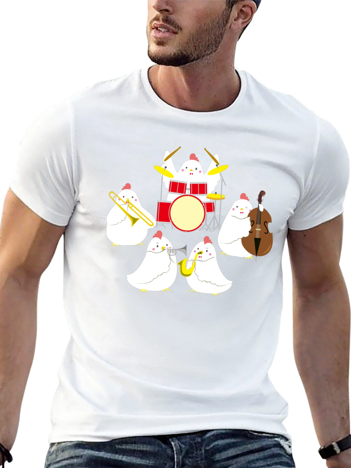 Chicken Band T-Shirt: Funny Music Tee