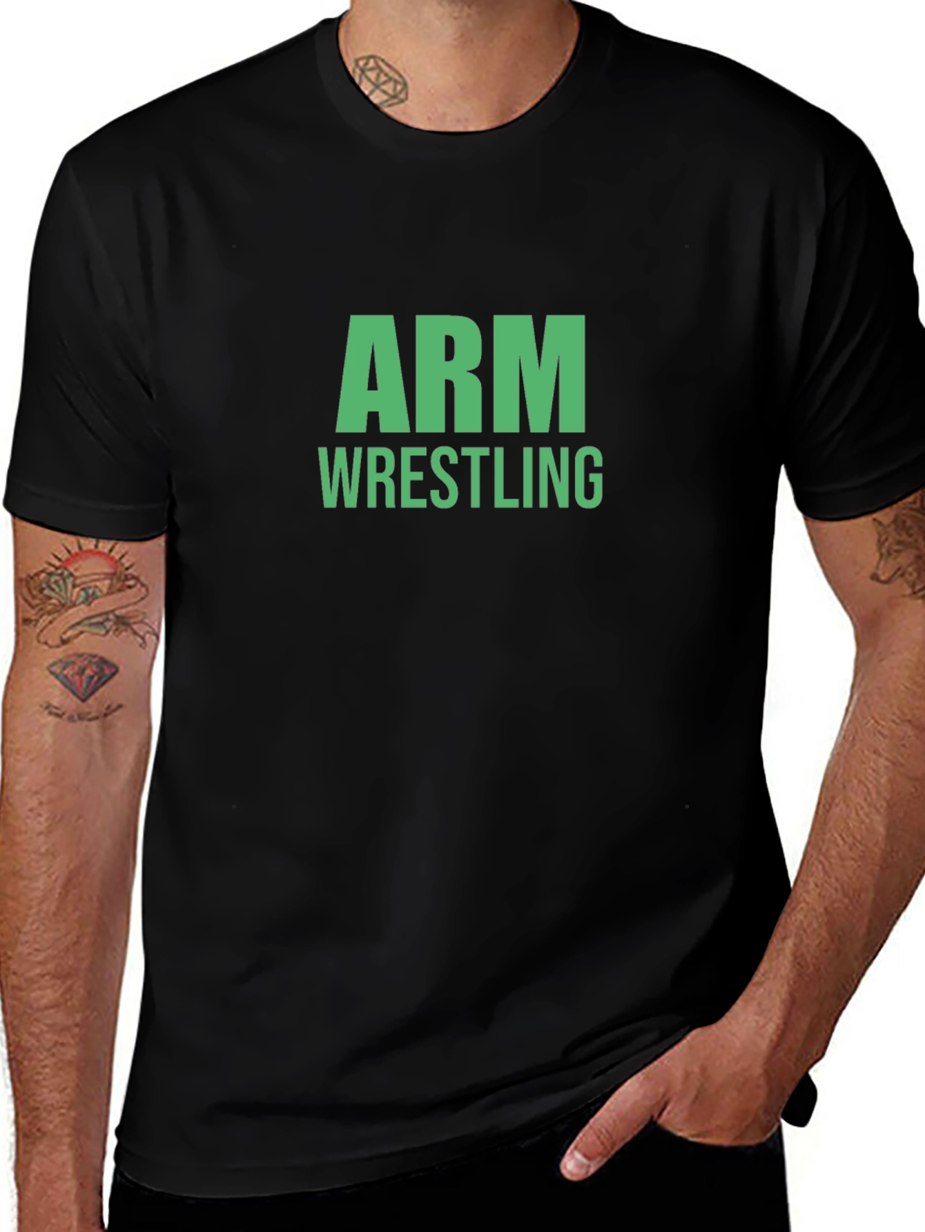 Arm Wrestling T-Shirt - Black Graphic Tee