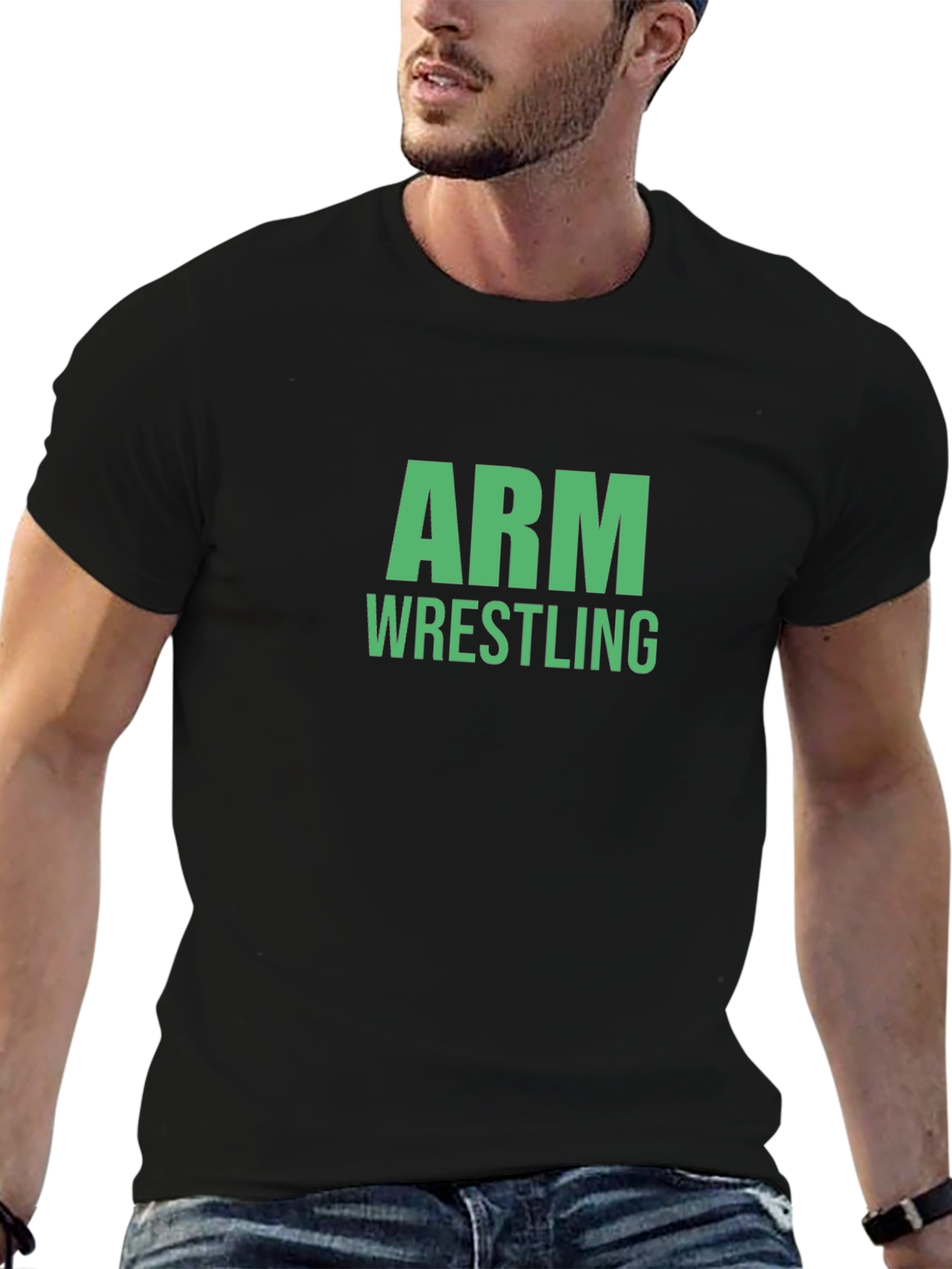 Arm Wrestling T-Shirt - Black Graphic Tee