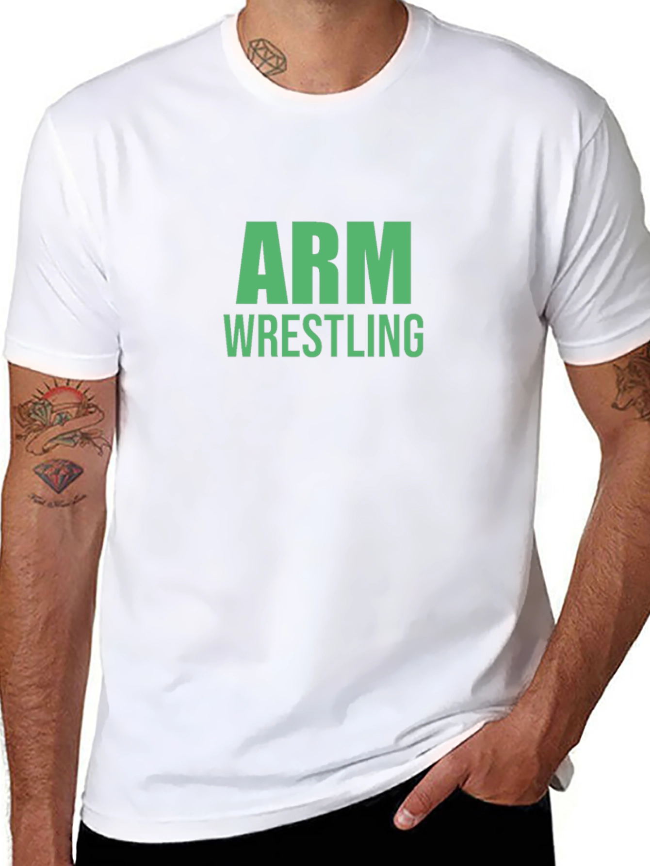 Arm Wrestling T-Shirt - Black Graphic Tee