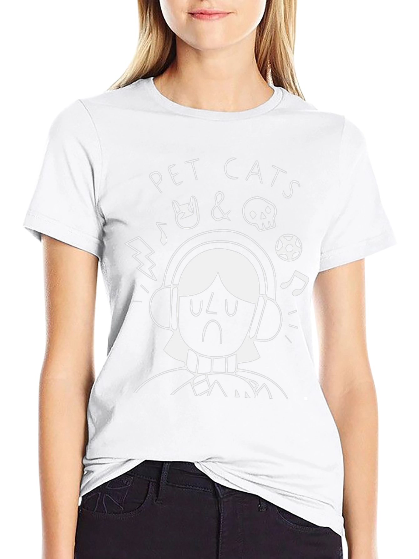Pet Cats & Skull Graphic Tee