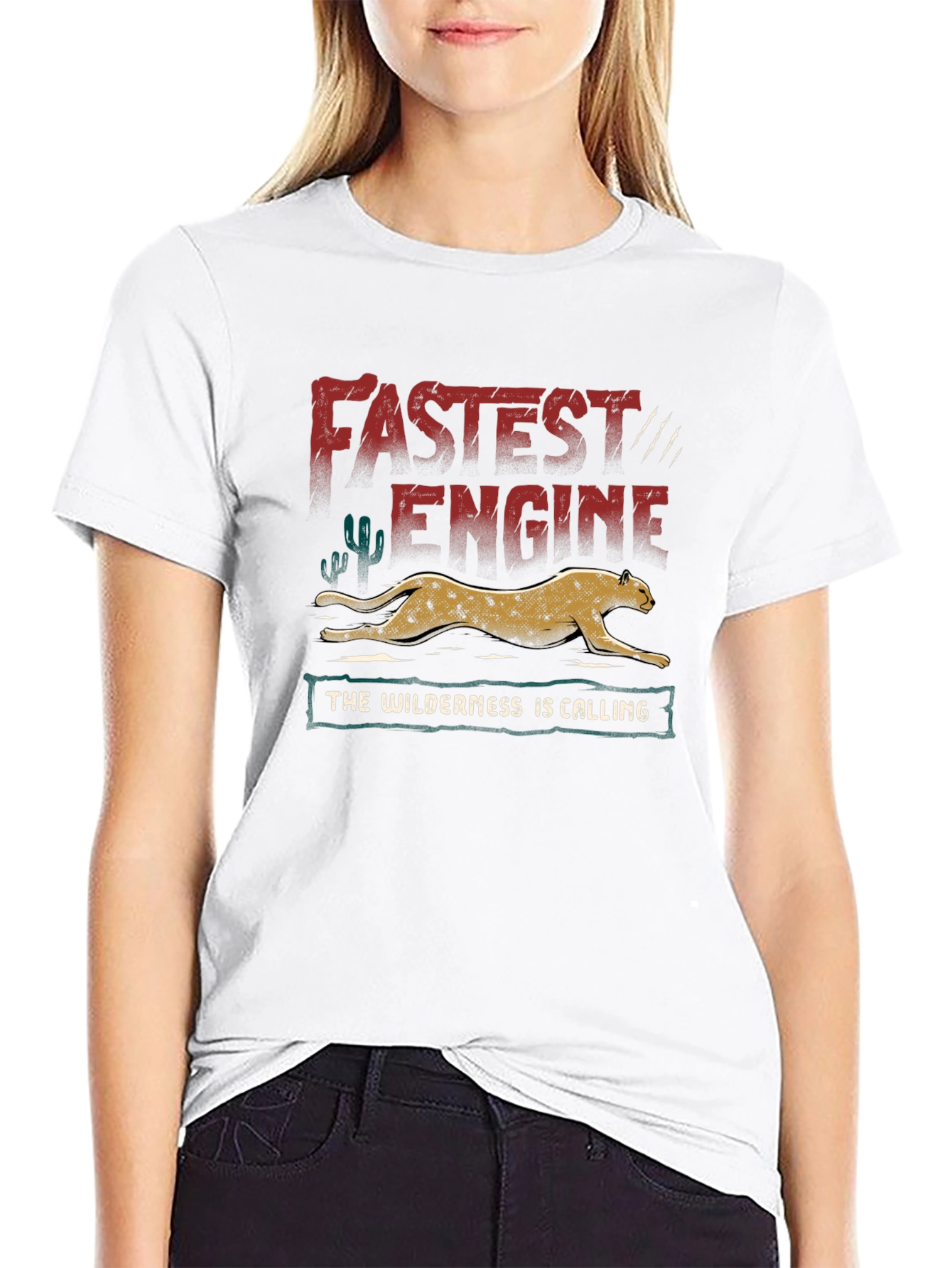 Fastest Engine Cheetah Graphic T-Shirt