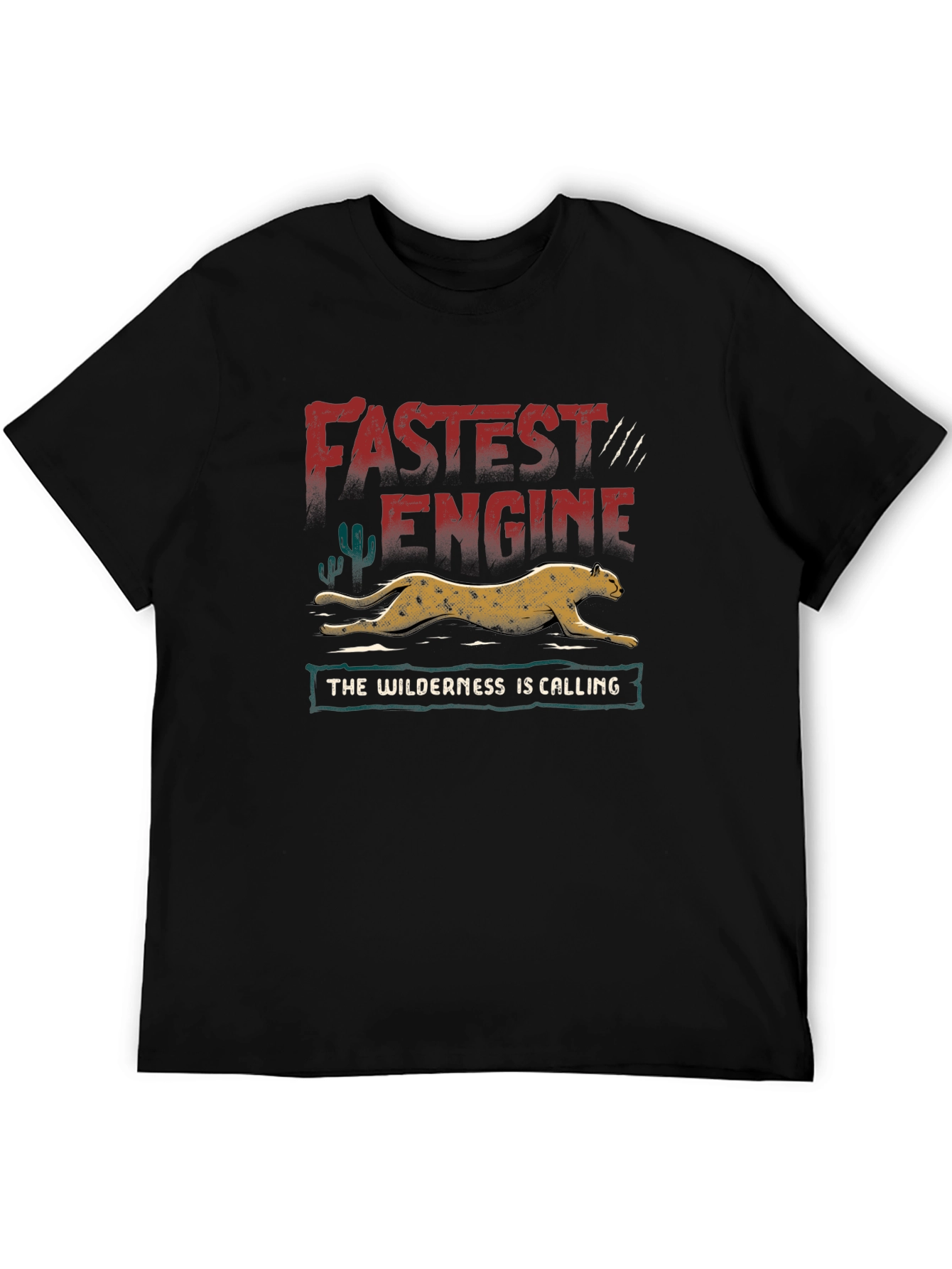 Fastest Engine Cheetah Graphic T-Shirt