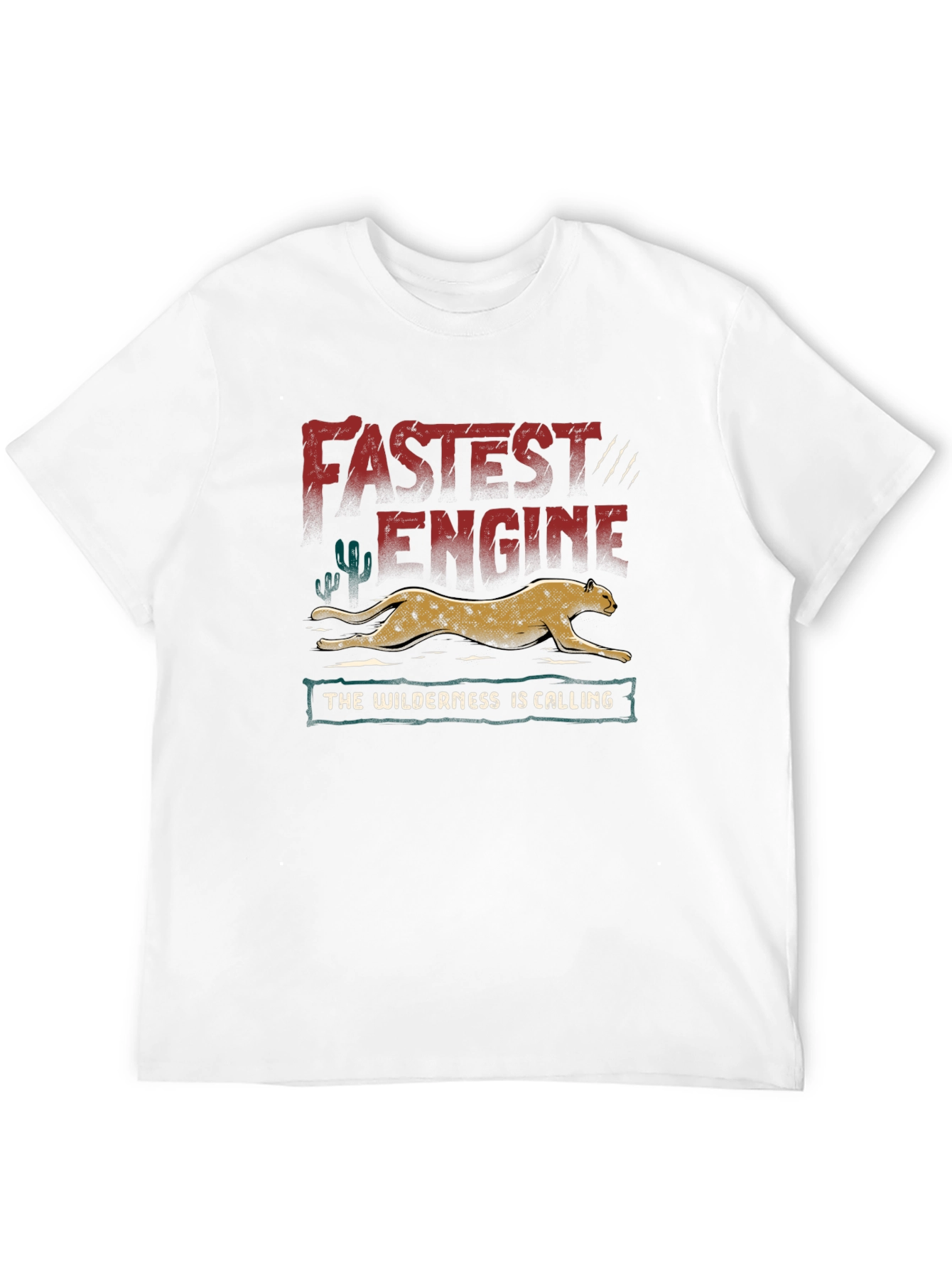 Fastest Engine Cheetah Graphic T-Shirt