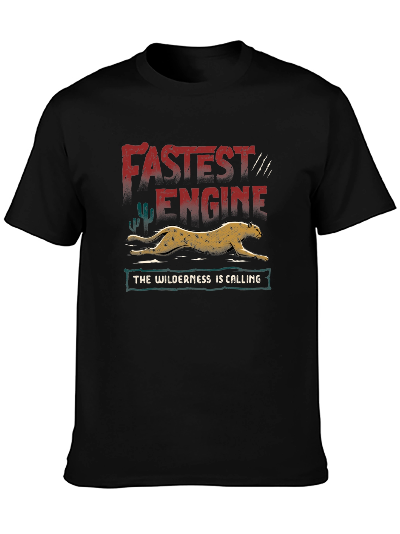 Fastest Engine Cheetah Graphic T-Shirt