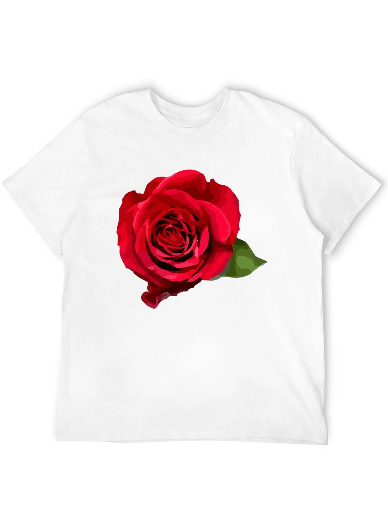 Red Rose Graphic T-Shirt - Stylish Black Tee
