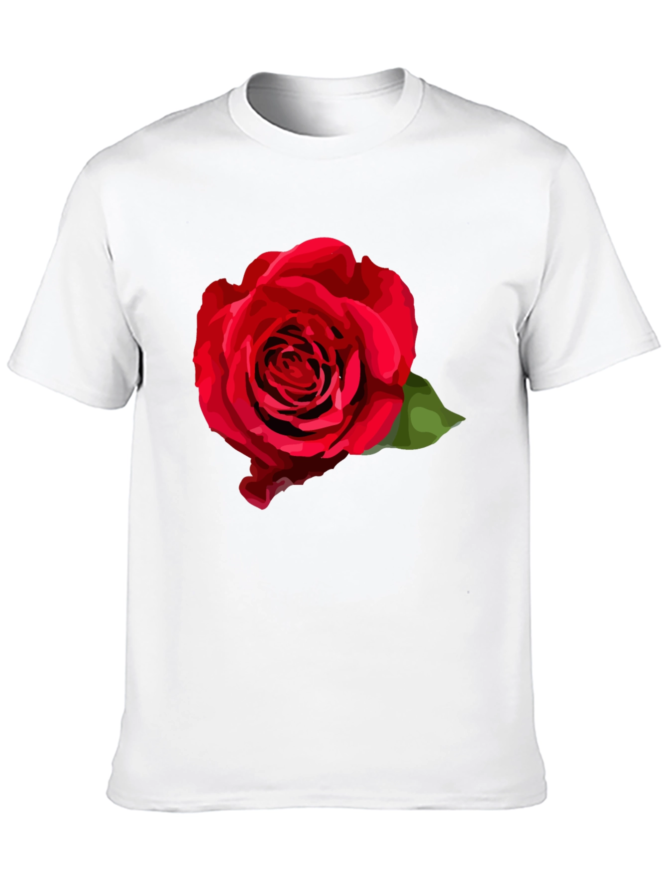 Red Rose Graphic T-Shirt - Stylish Black Tee