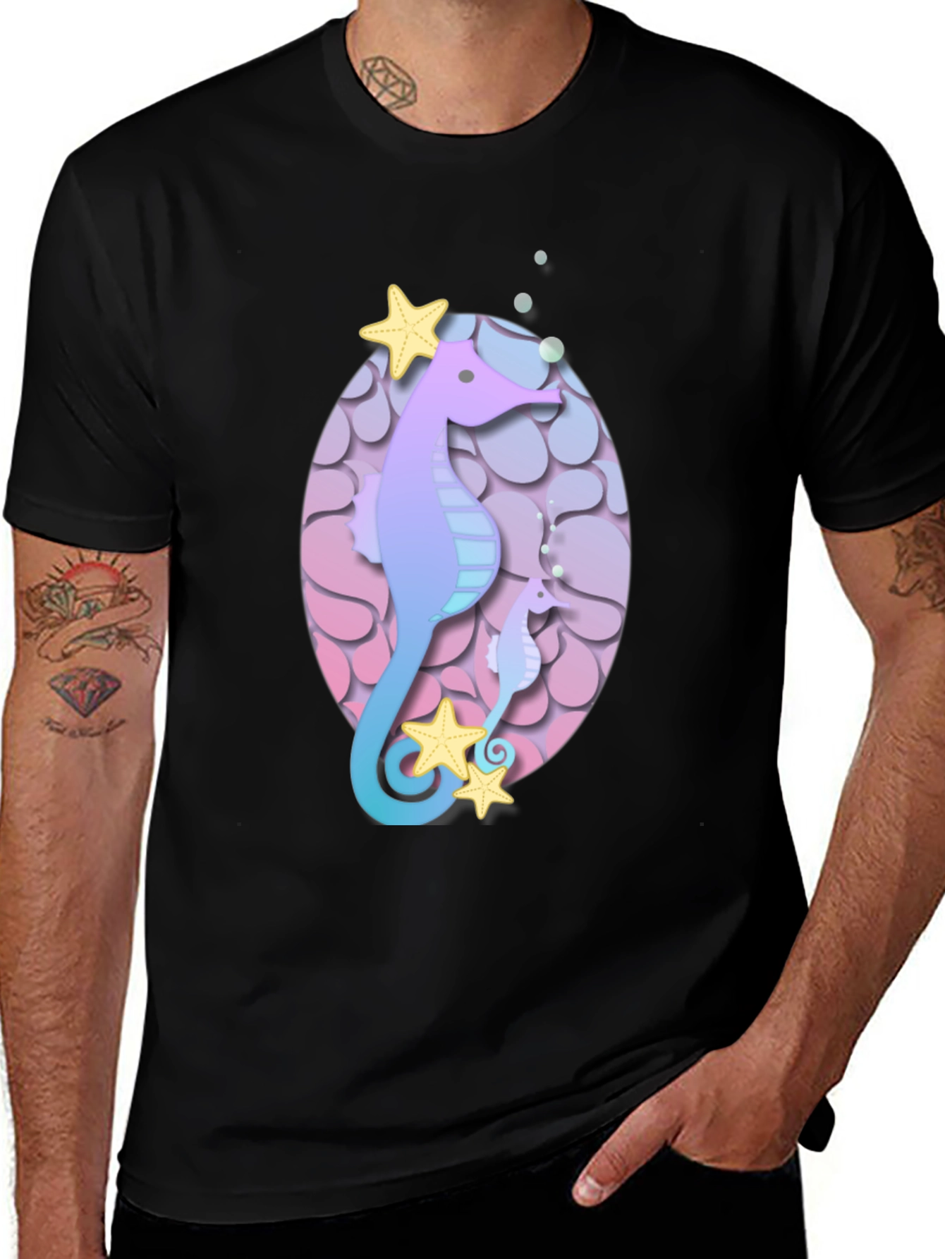 Seahorse Starfish Graphic Tee