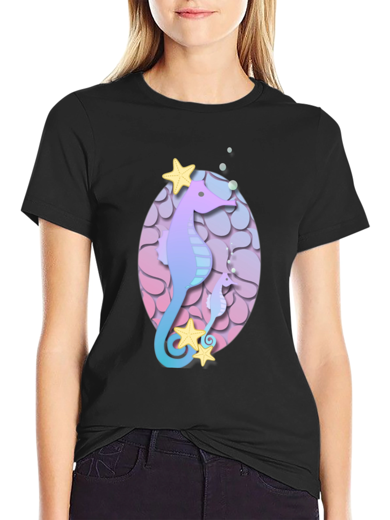 Seahorse Starfish Graphic Tee