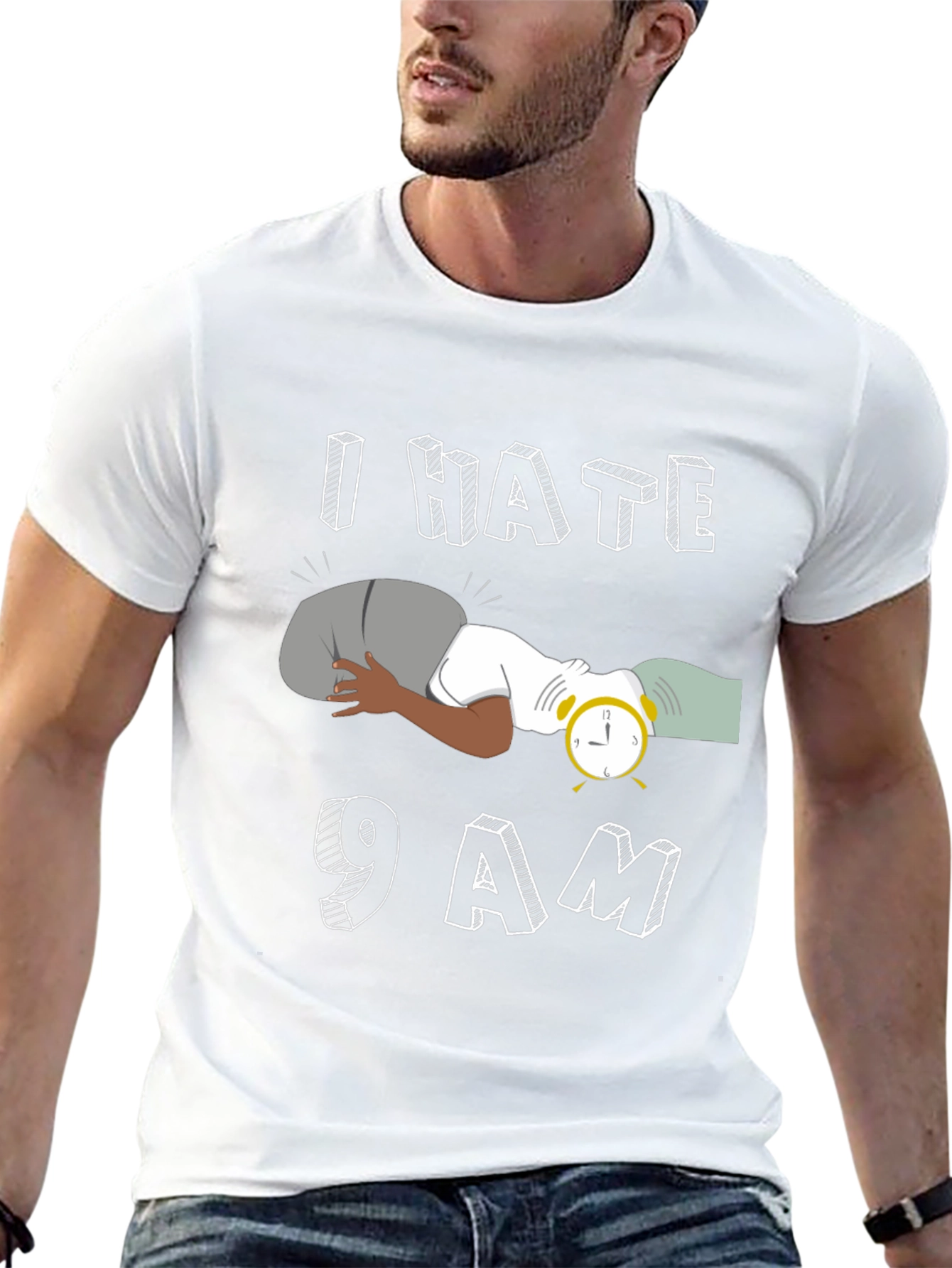 I Hate 9 AM Black T-Shirt