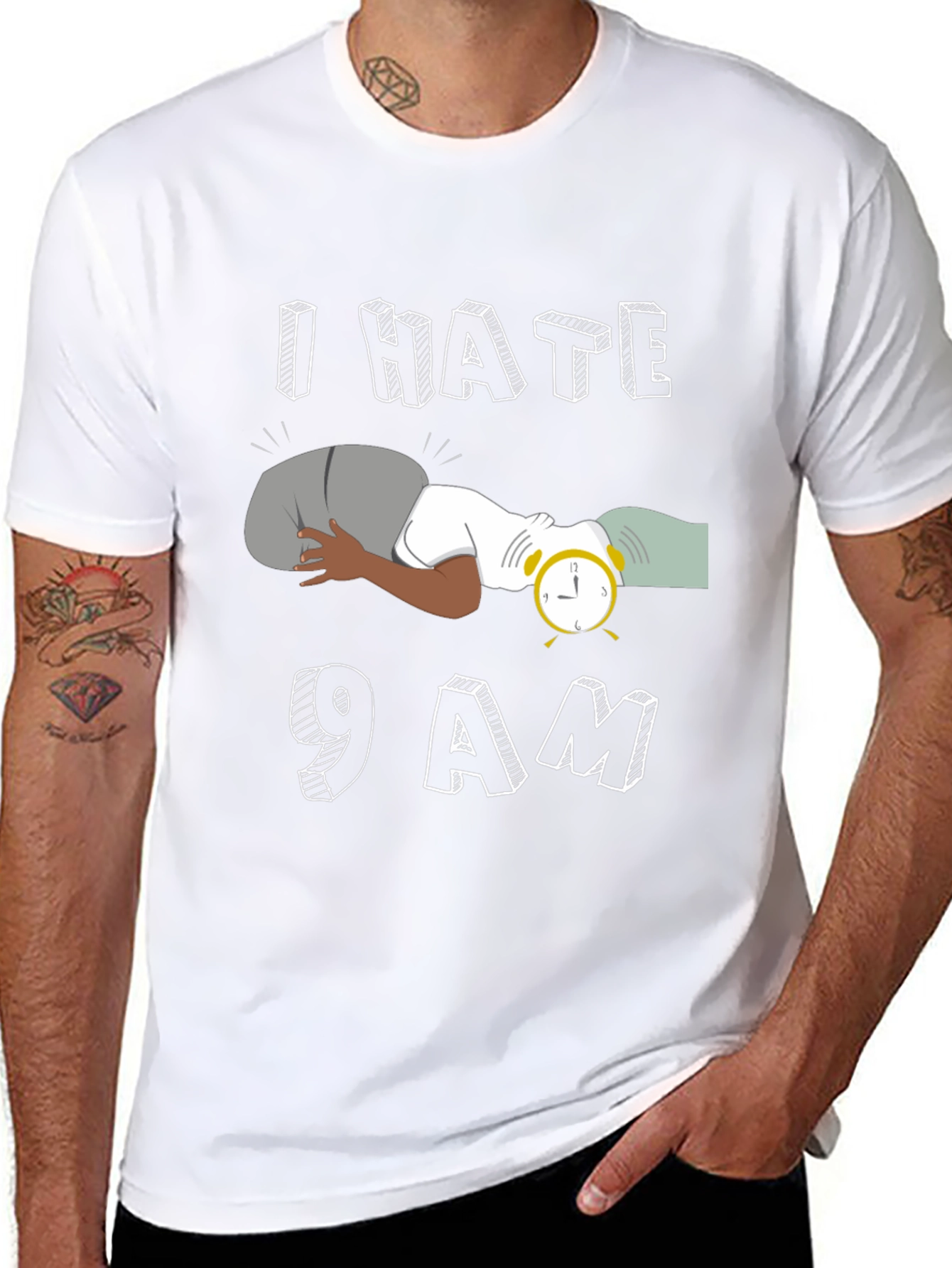 I Hate 9 AM Black T-Shirt