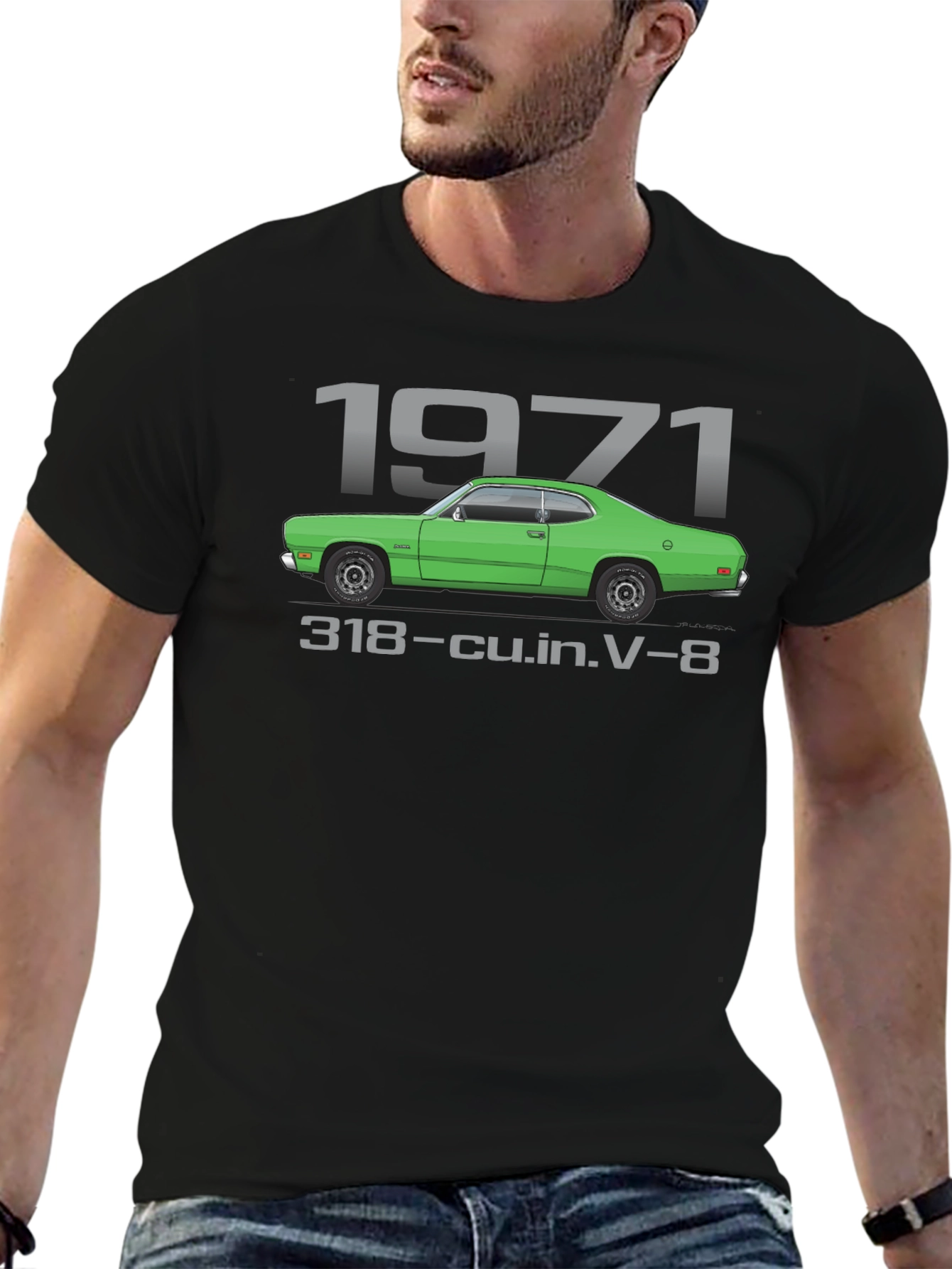 1971 Car Black T-Shirt