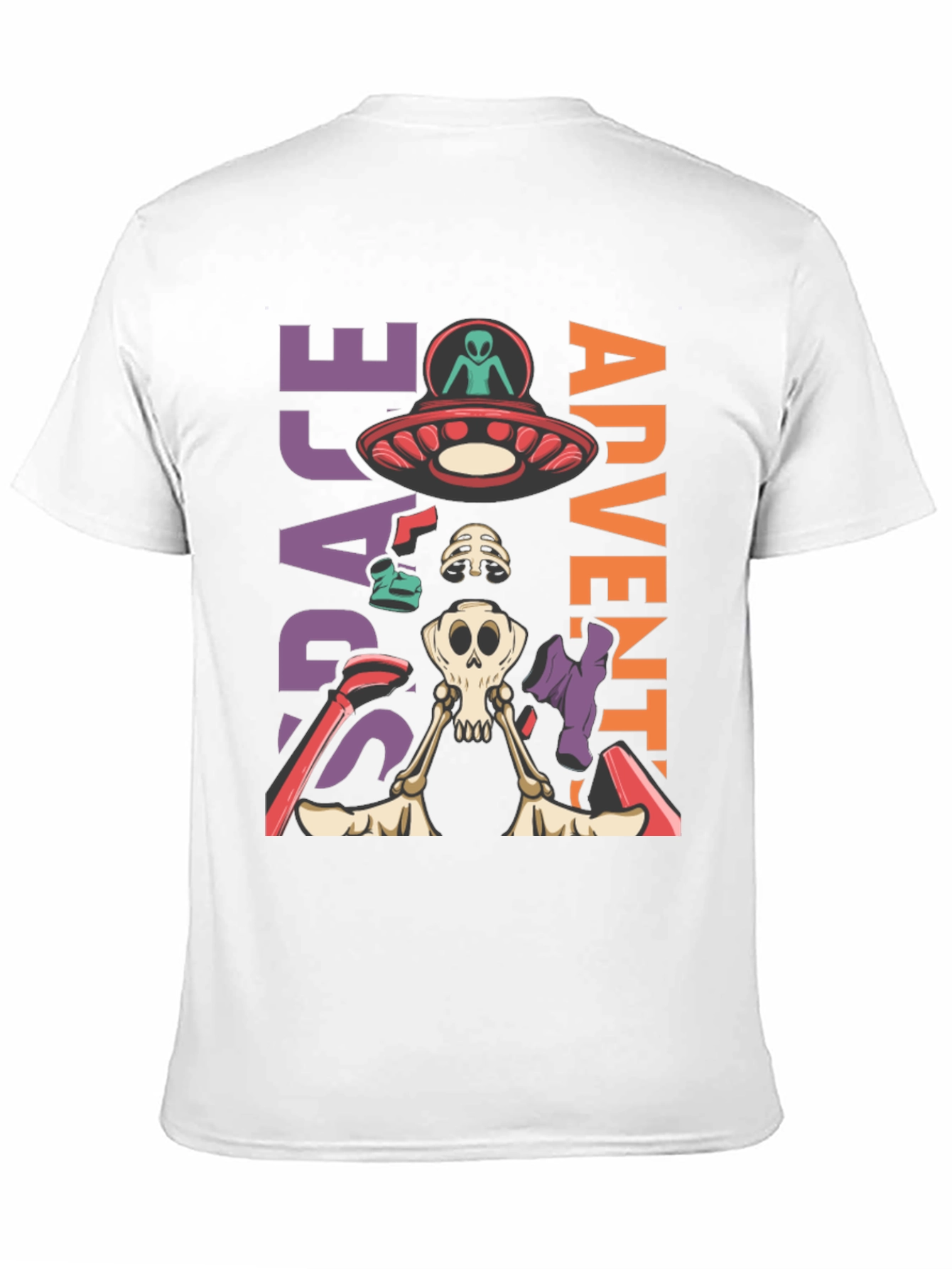 Space Adventure Skeleton Graphic T-Shirt