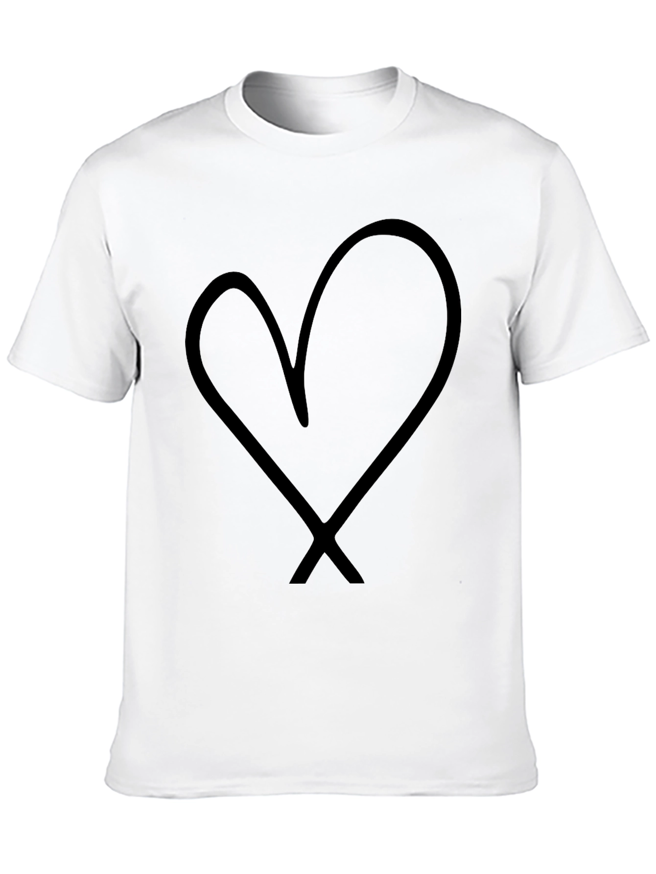 Heart Graphic Mens Black T-Shirt