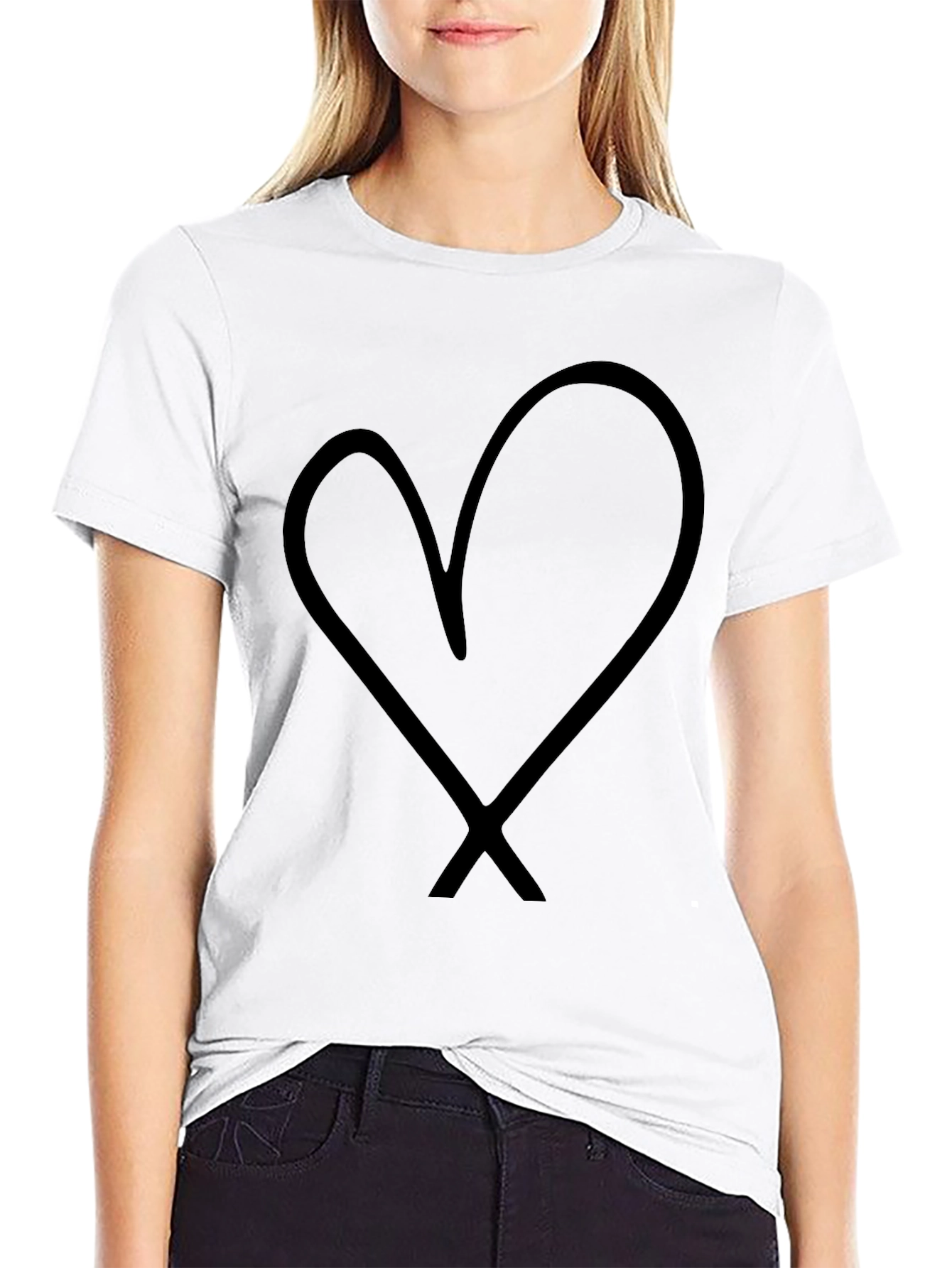 Heart Graphic Mens Black T-Shirt