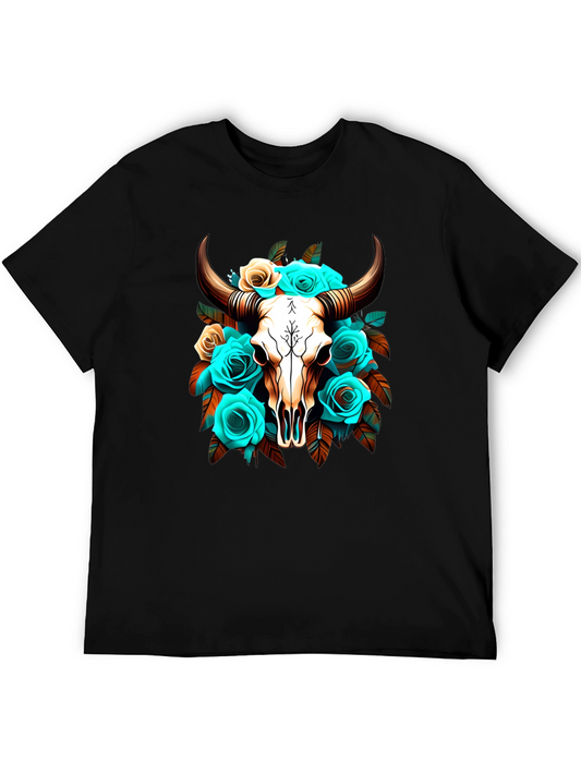 Floral Skull Graphic T-Shirt