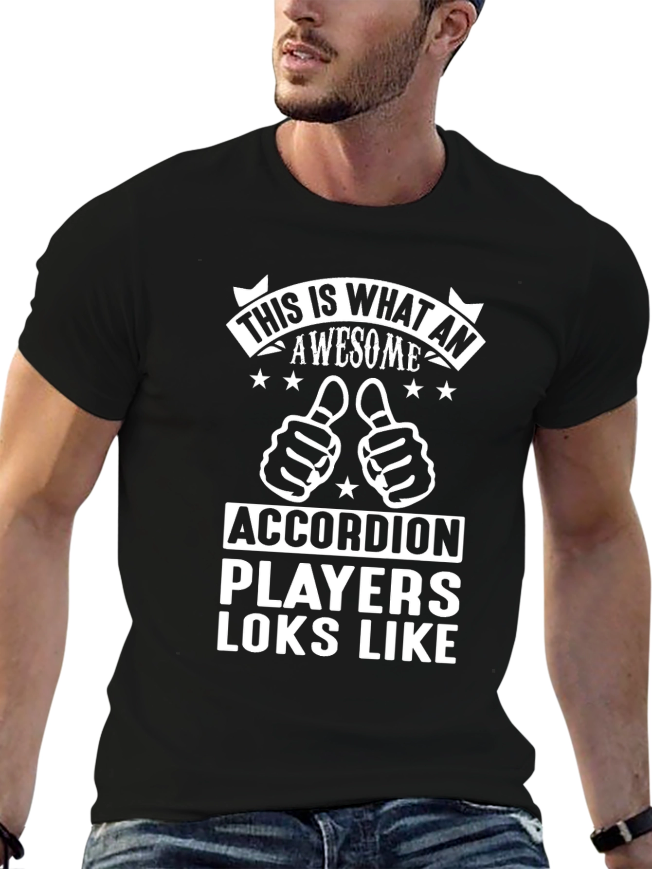 Awesome Accordion Players T-Shirt - Black