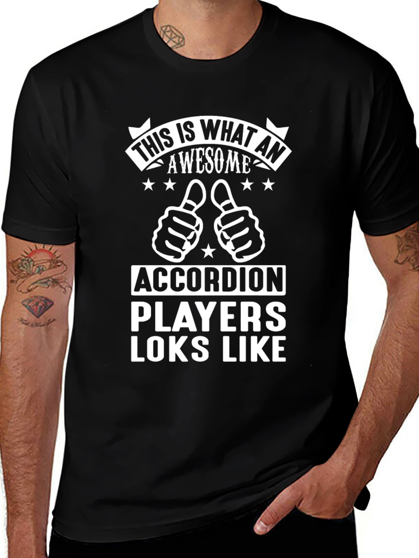 Awesome Accordion Players T-Shirt - Black