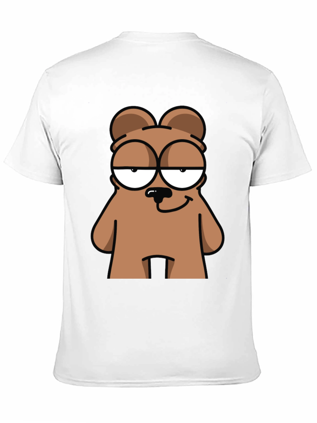 Cool Bear Cartoon Graphic Print Black T-Shirt