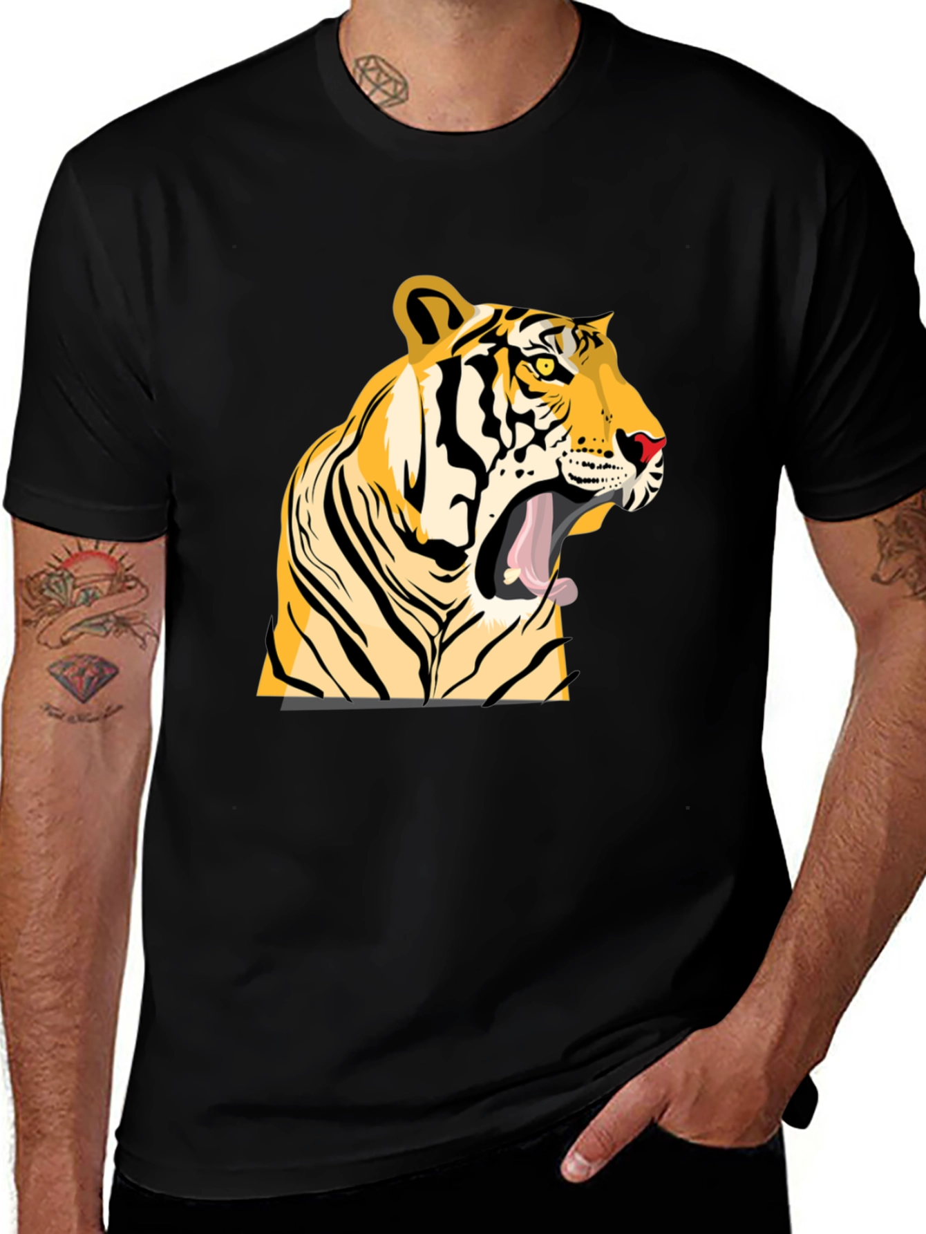 Tiger Graphic Tee - Bold Black T-Shirt