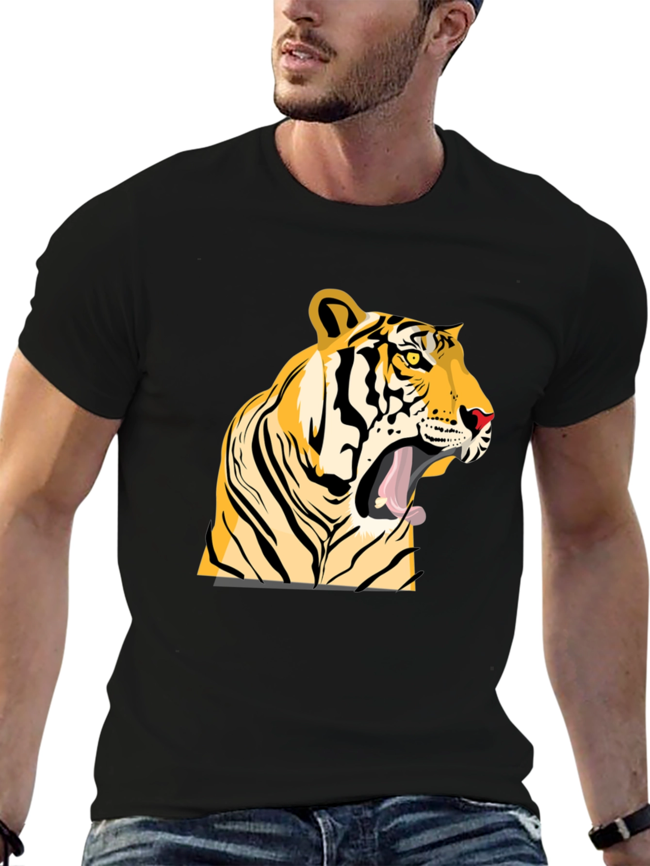 Tiger Graphic Tee - Bold Black T-Shirt