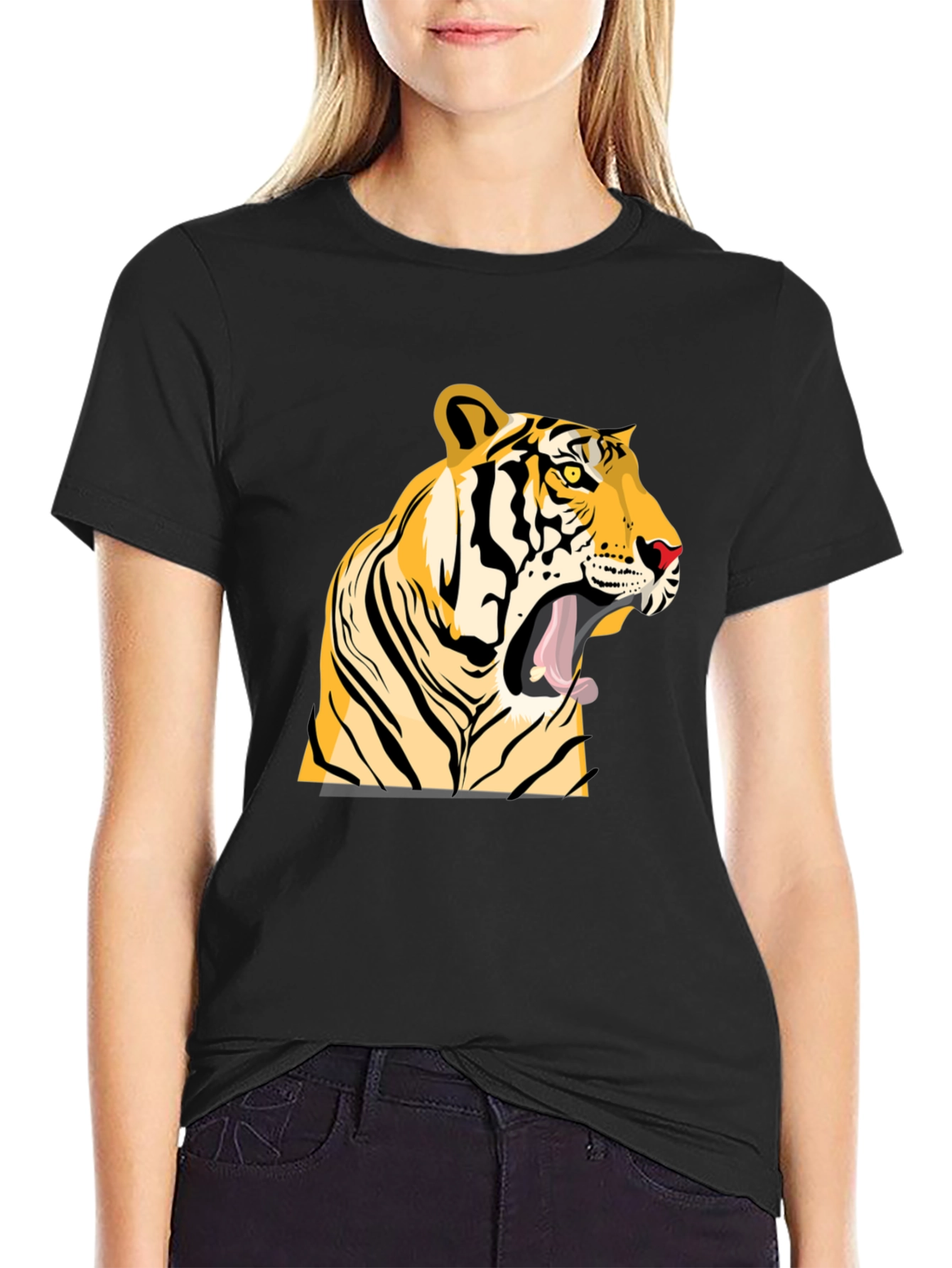 Tiger Graphic Tee - Bold Black T-Shirt
