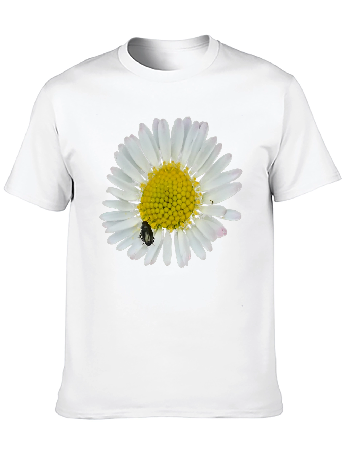 Daisy Flower Graphic T-Shirt - Black Cotton Tee