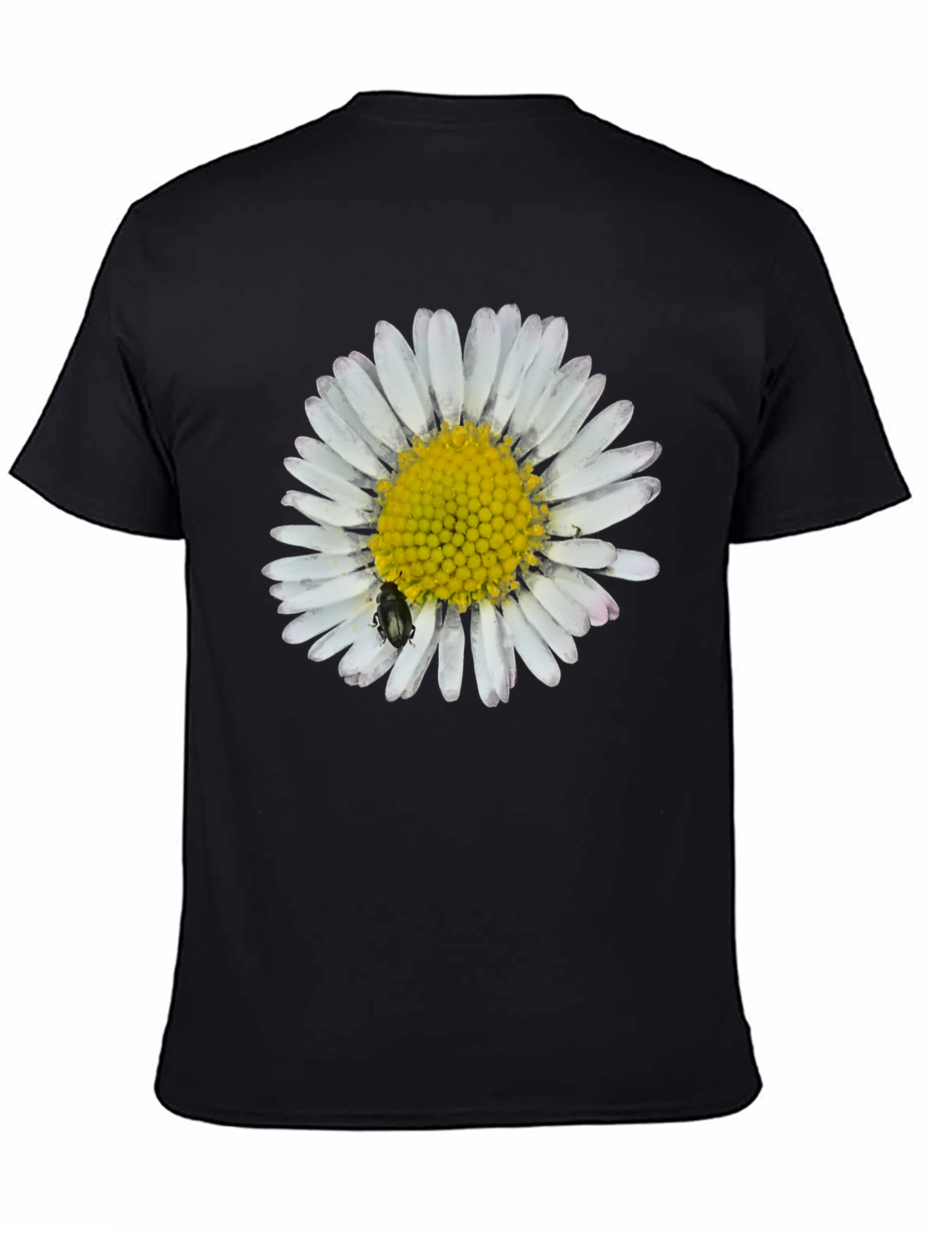 Daisy Flower Graphic T-Shirt - Black Cotton Tee