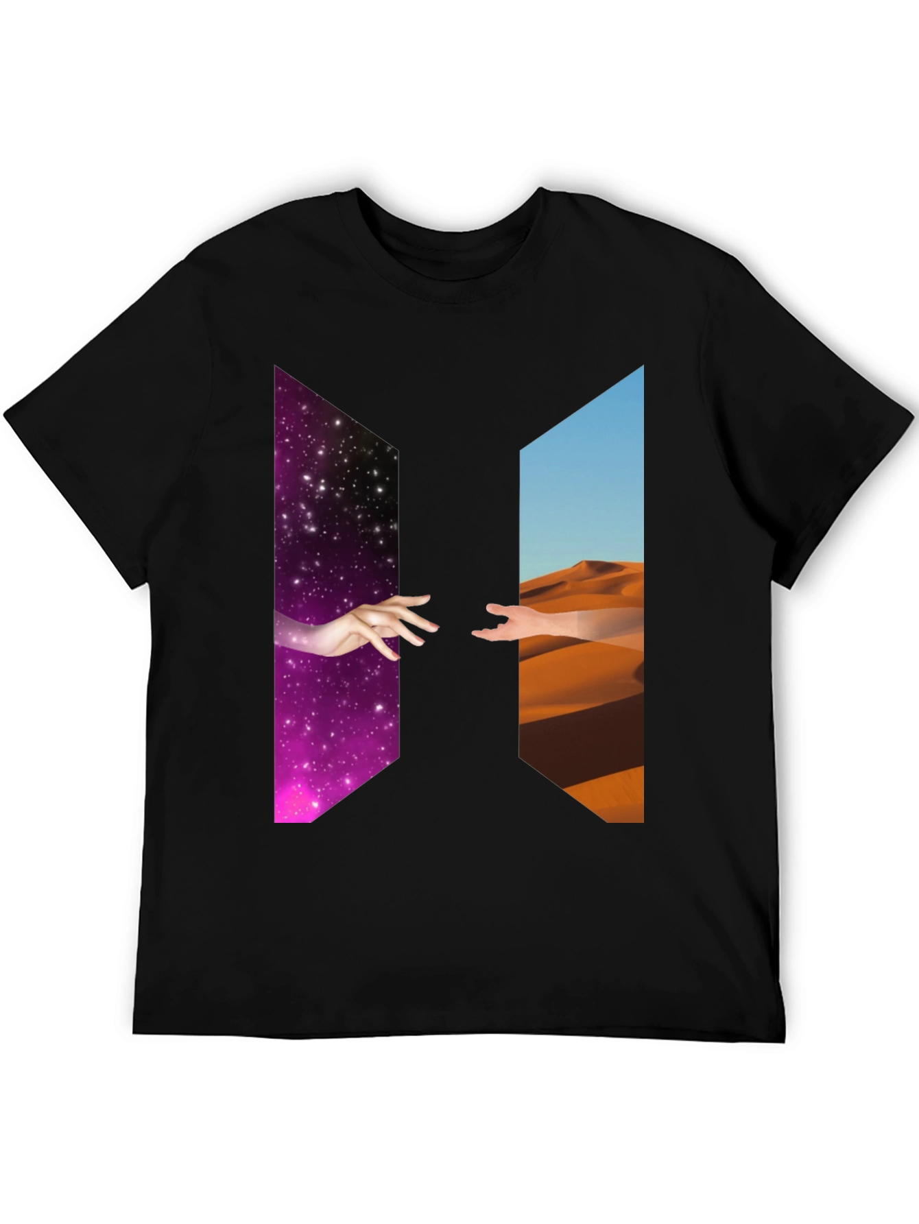 Cosmic Desert Graphic Tee - Black Cotton T-Shirt