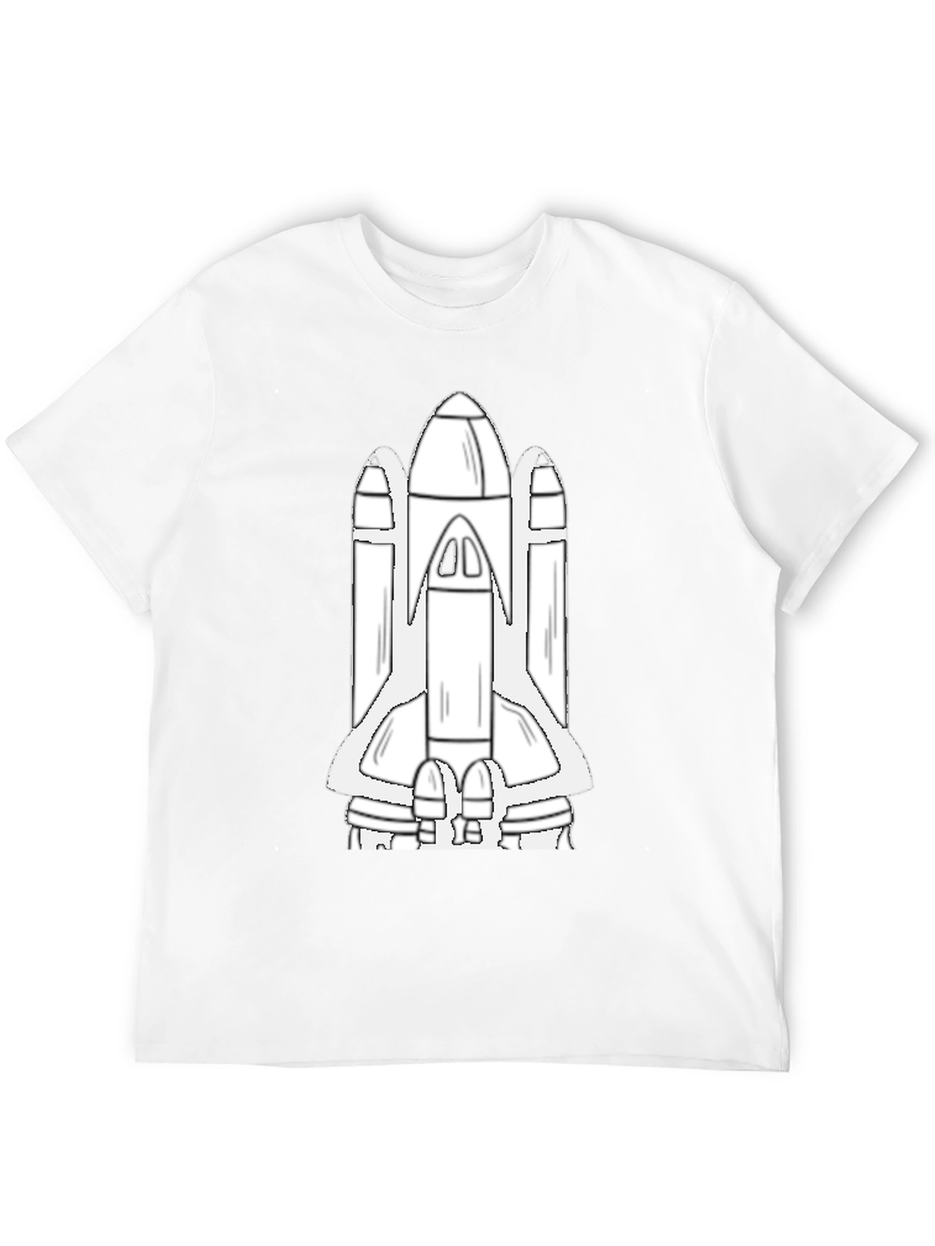 Space Shuttle Graphic Tee - Black Cotton Blend
