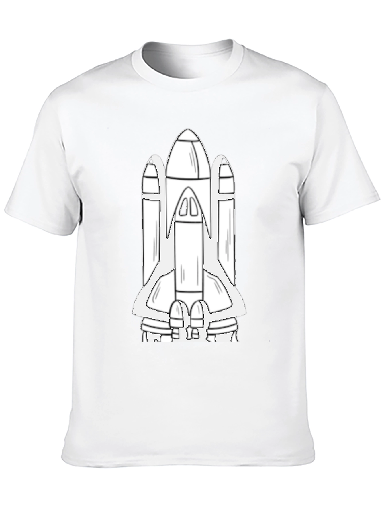 Space Shuttle Graphic Tee - Black Cotton Blend