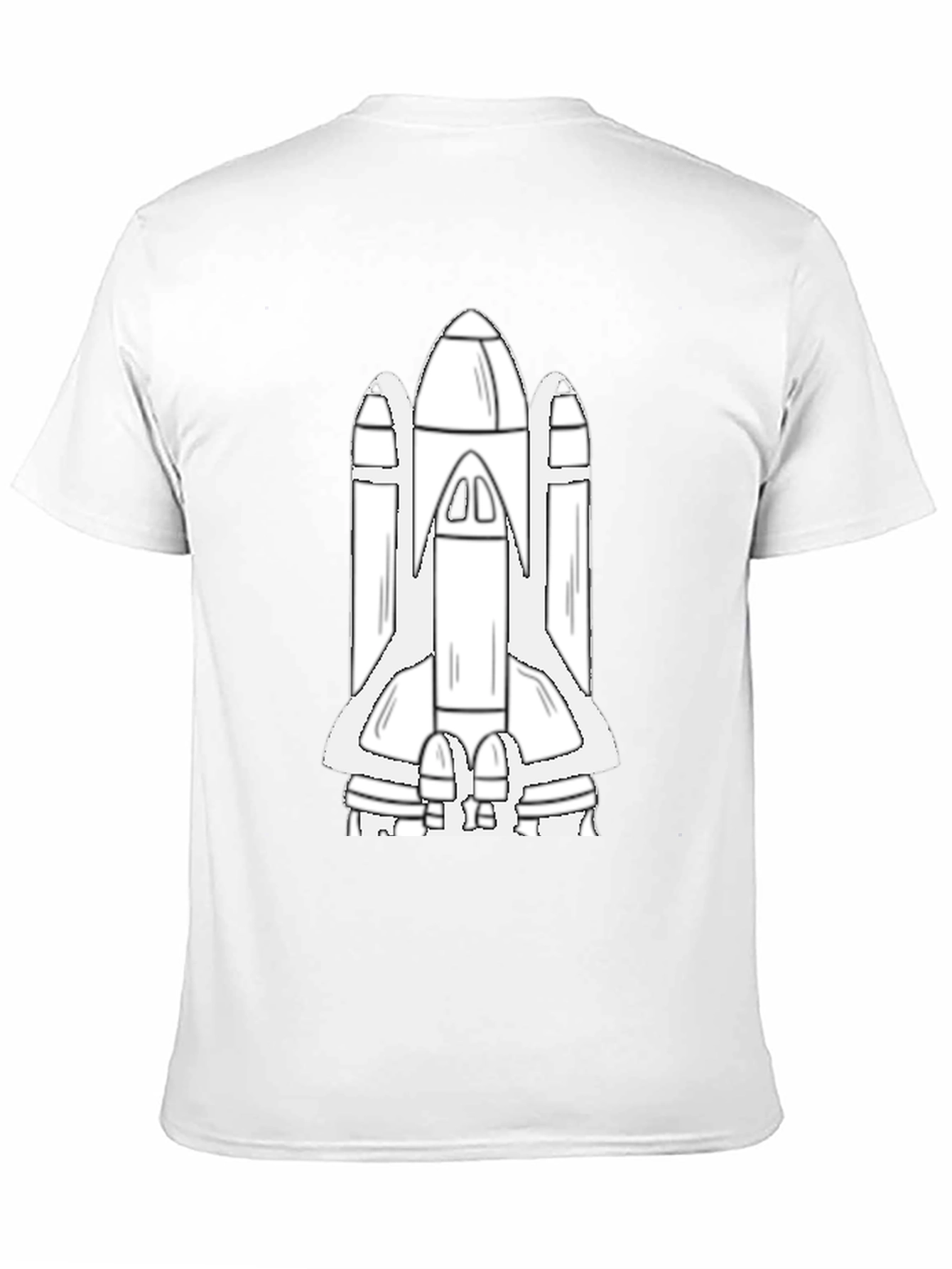 Space Shuttle Graphic Tee - Black Cotton Blend