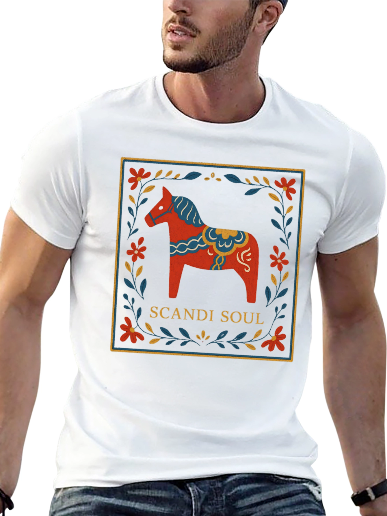 Scandi Soul Graphic Tee - Dala Horse Design