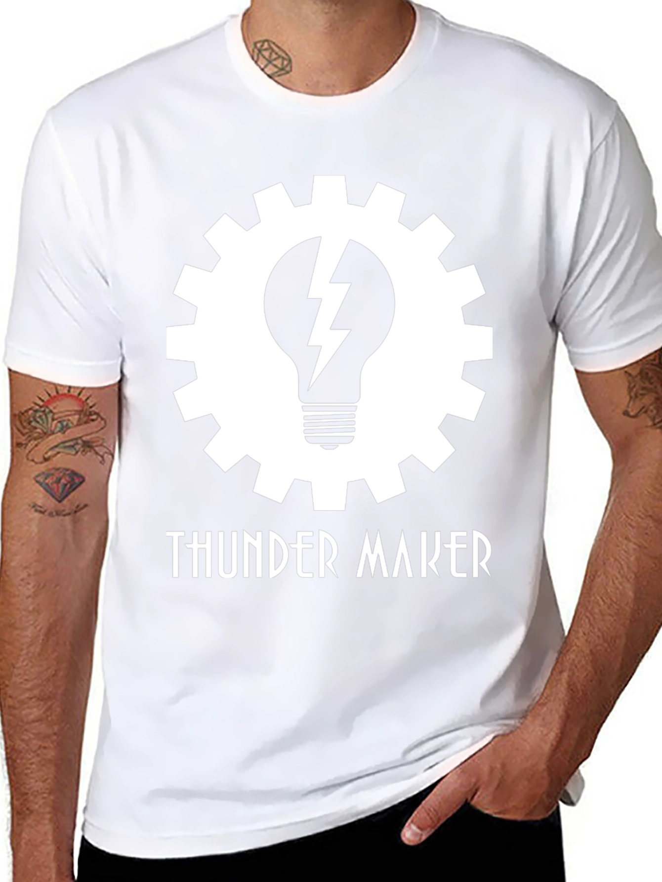 Thunder Maker T-Shirt - Gear and Lightning Design