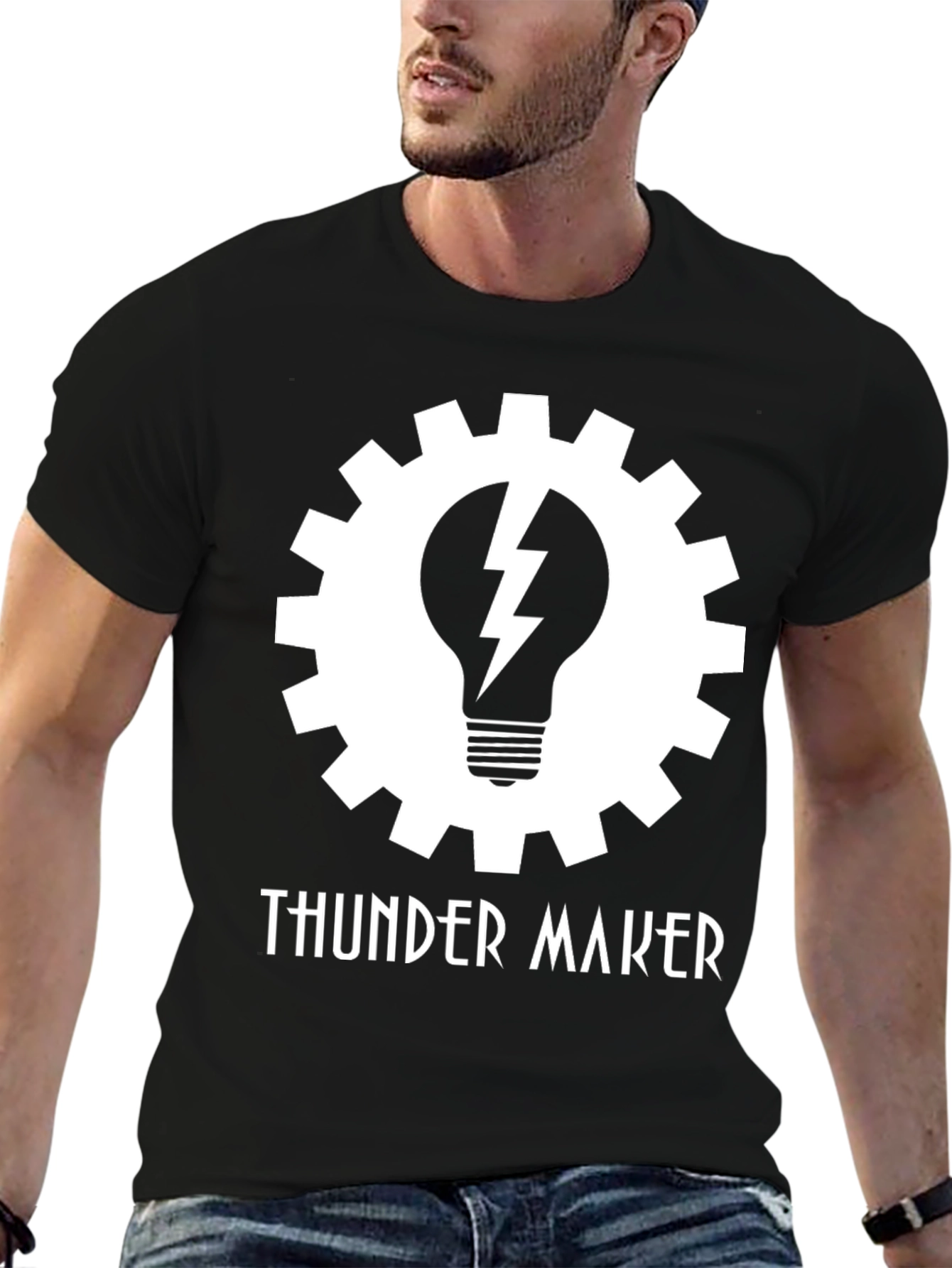 Thunder Maker T-Shirt - Gear and Lightning Design