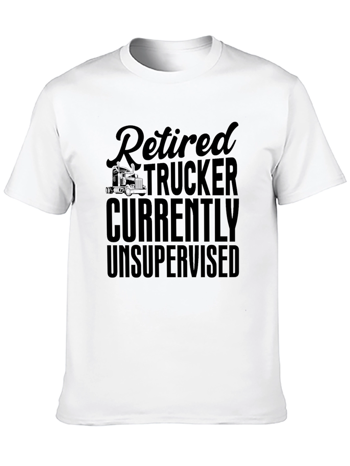 Retired Trucker Novelty Graphic T-Shirt