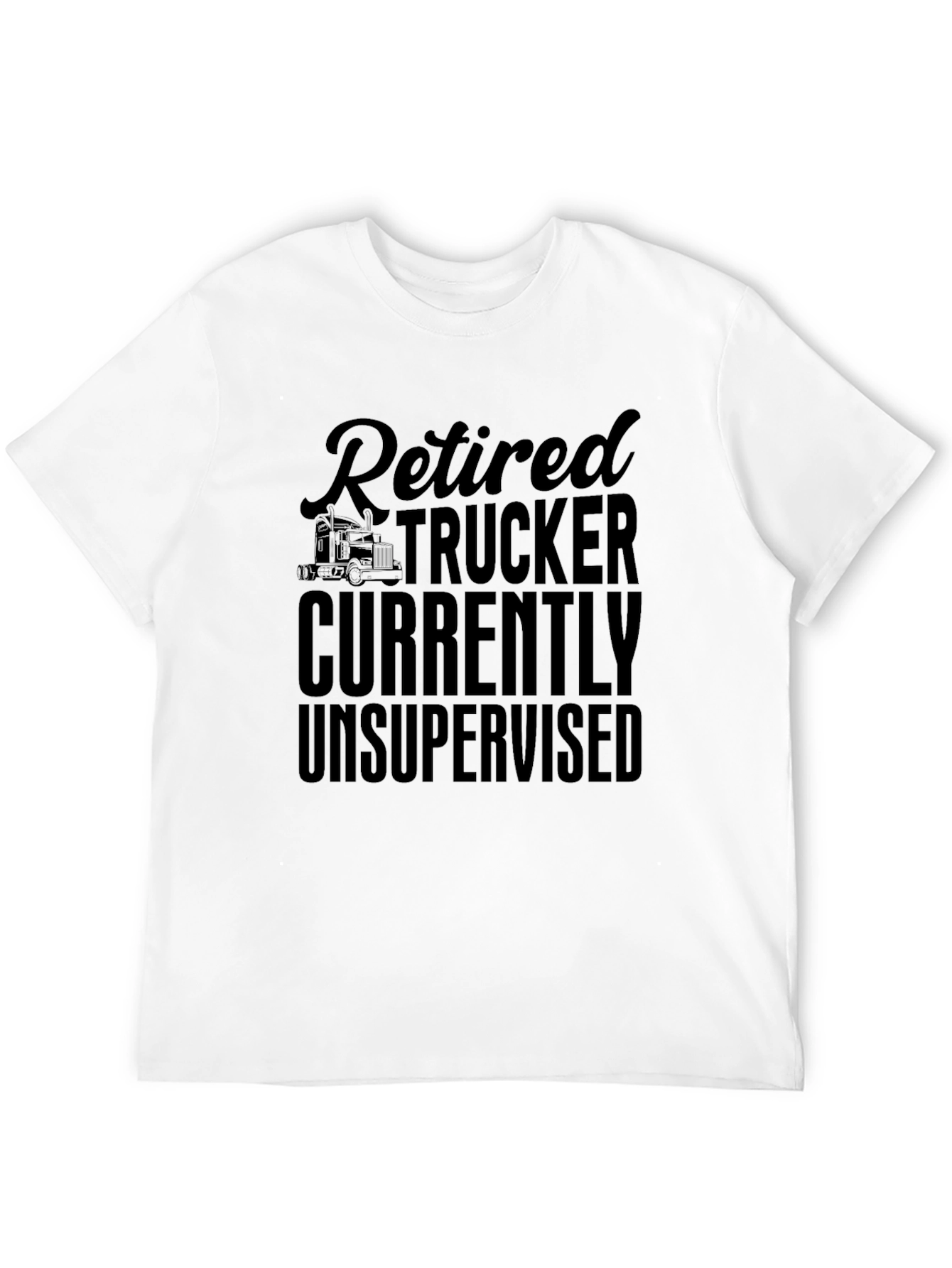 Retired Trucker Novelty Graphic T-Shirt