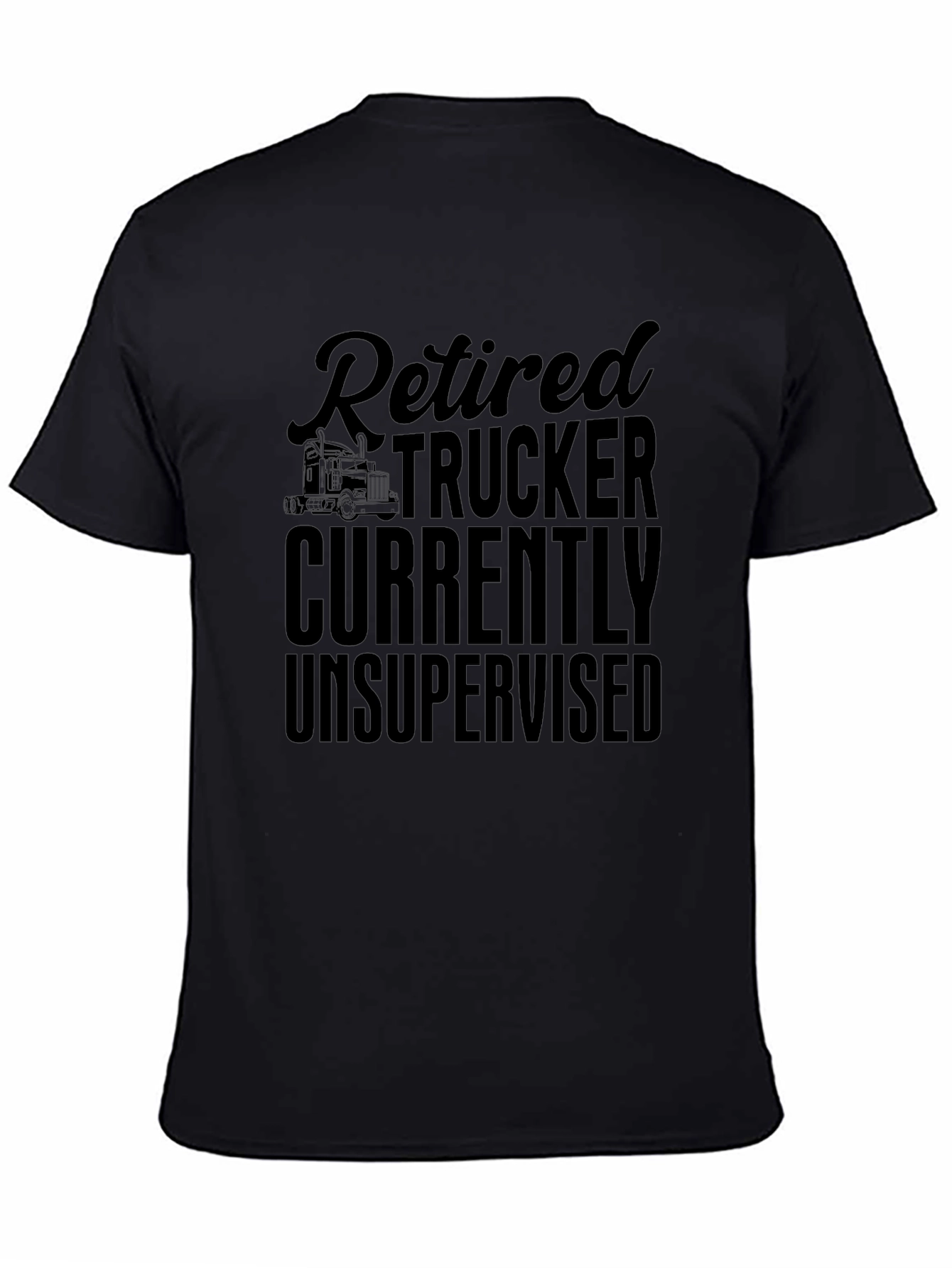 Retired Trucker Novelty Graphic T-Shirt