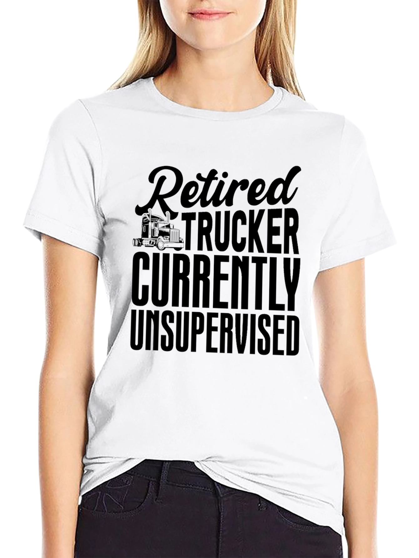 Retired Trucker Novelty Graphic T-Shirt