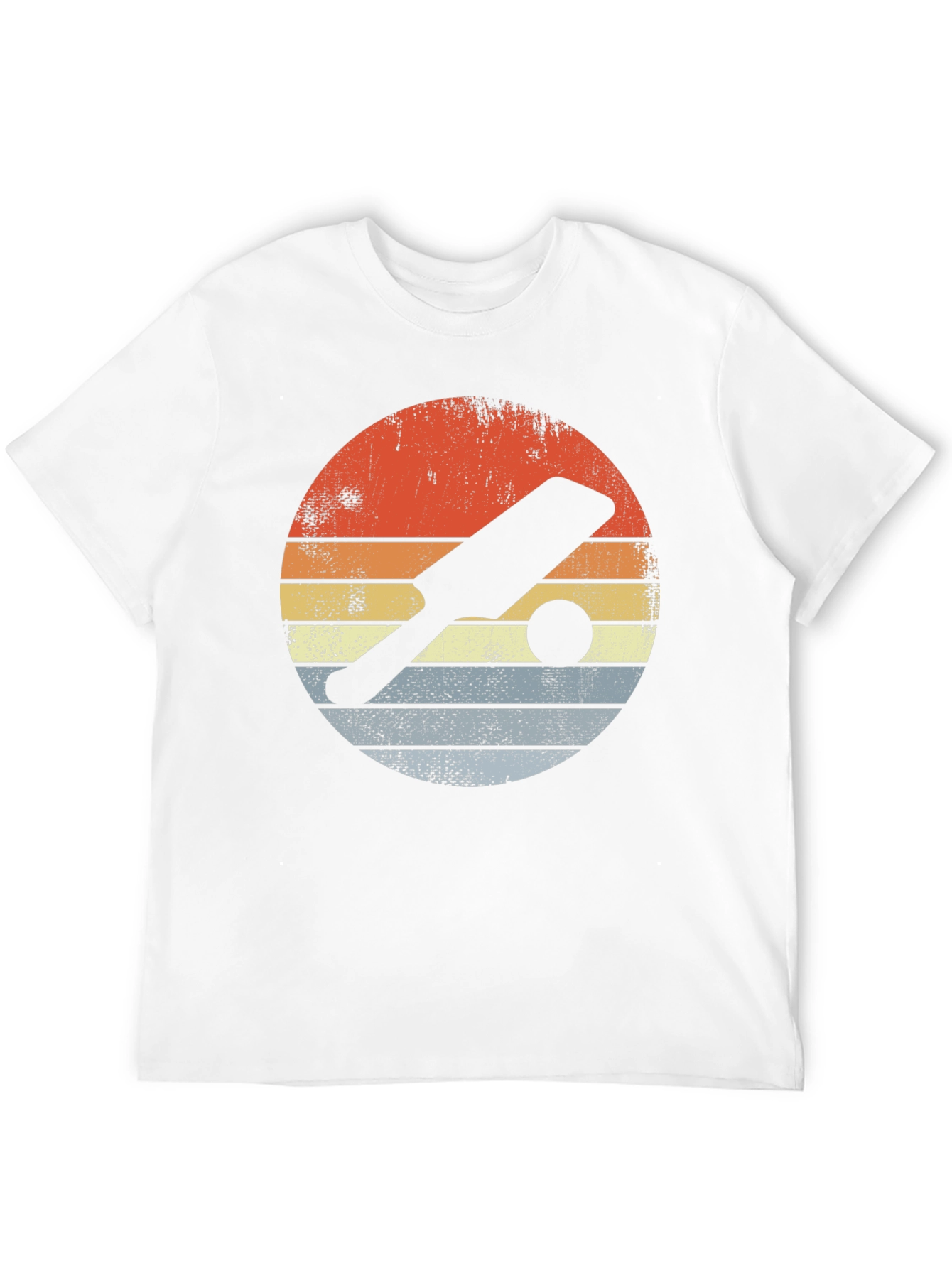 Retro Cricket Bat & Ball Graphic Tee