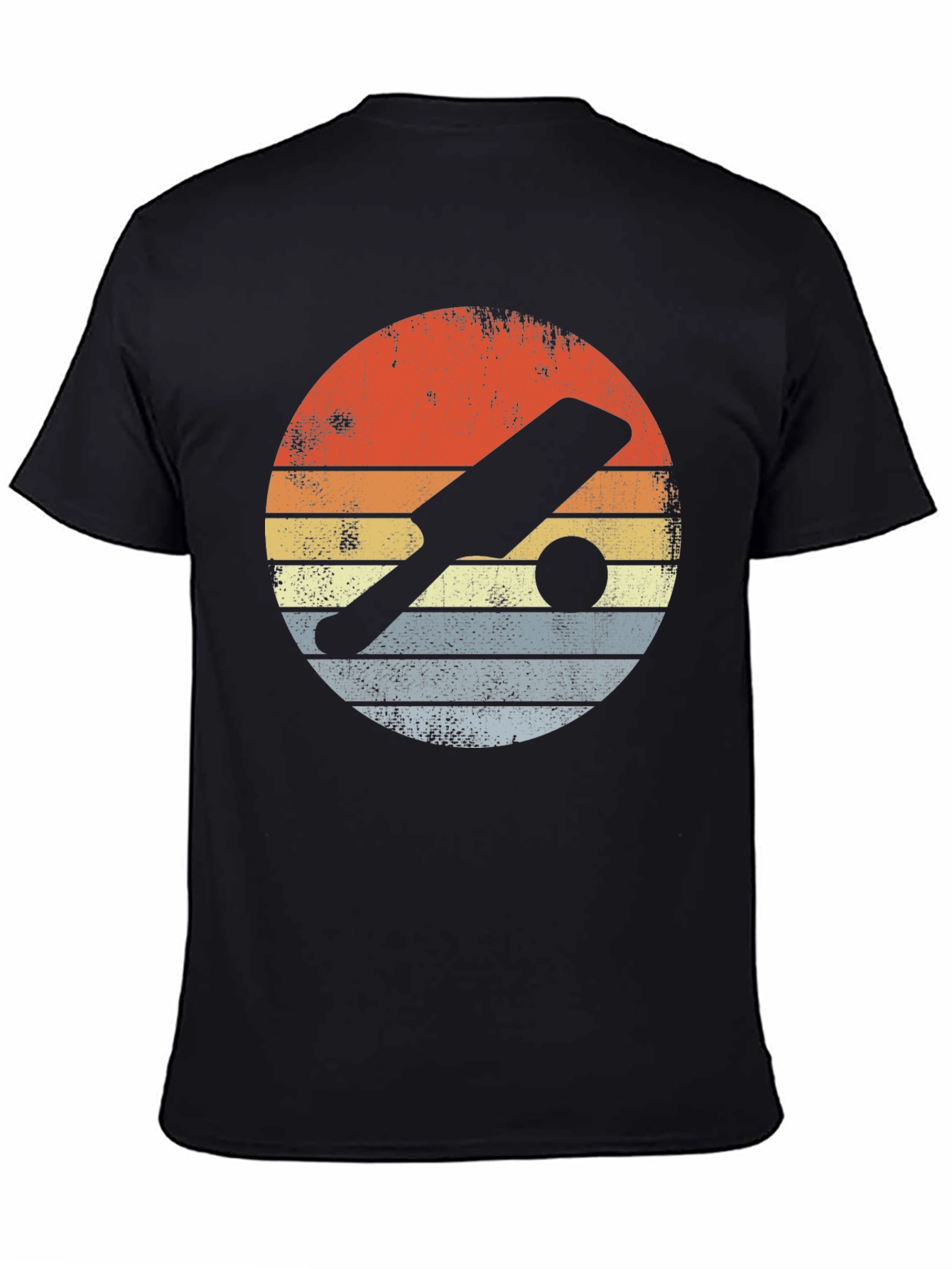 Retro Cricket Bat & Ball Graphic Tee