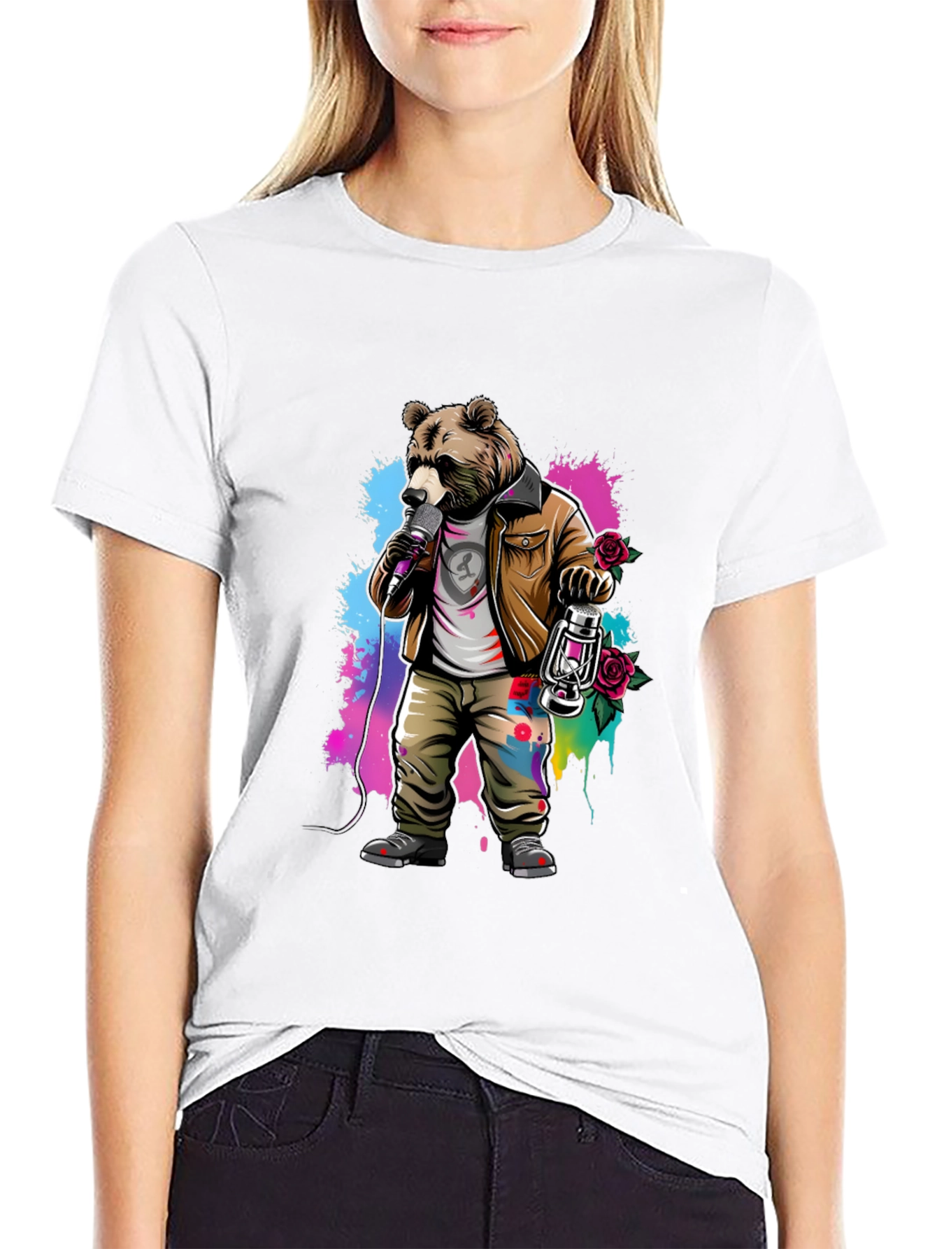 Bear Rockstar Graphic T-Shirt